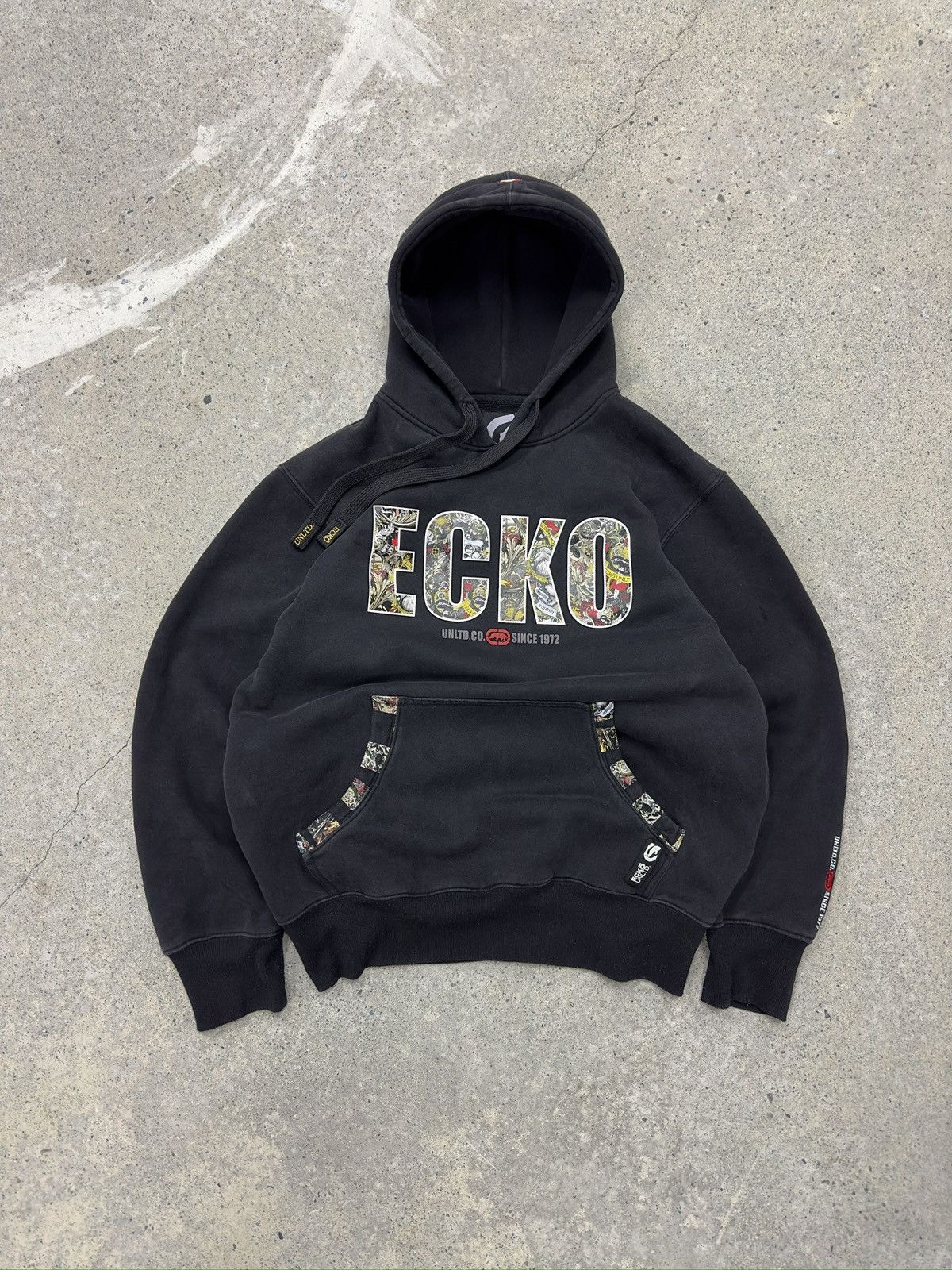 Image of Ecko Unltd x Vintage Ecko Hoodie in Black, Men's (Size Large)