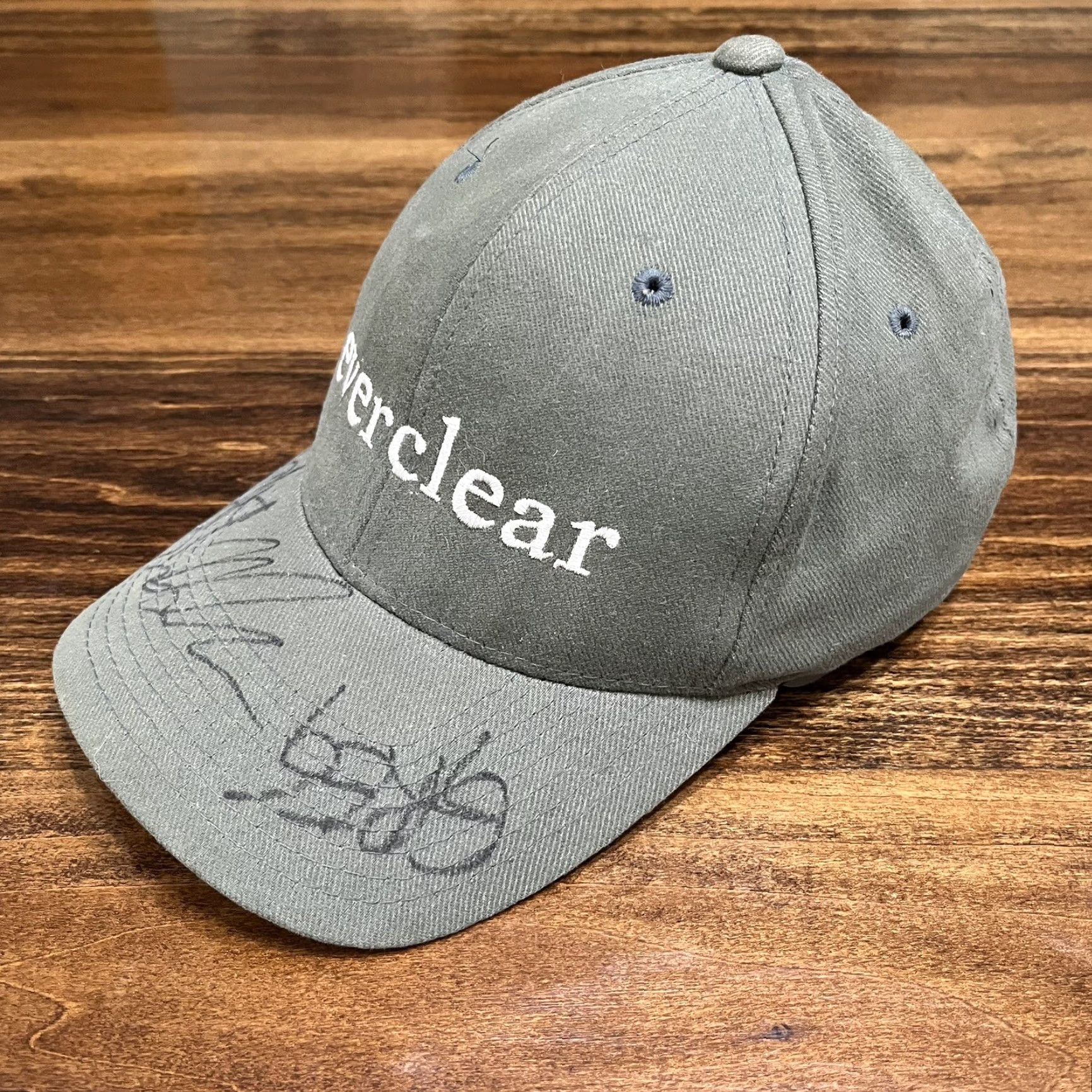 Vintage VINTAGE Flexfit Baseball Cap Hat Mens One Size S/M Green Signed Autograph 90s Punk Rock Tour Size ONE SIZE - 5 Thumbnail
