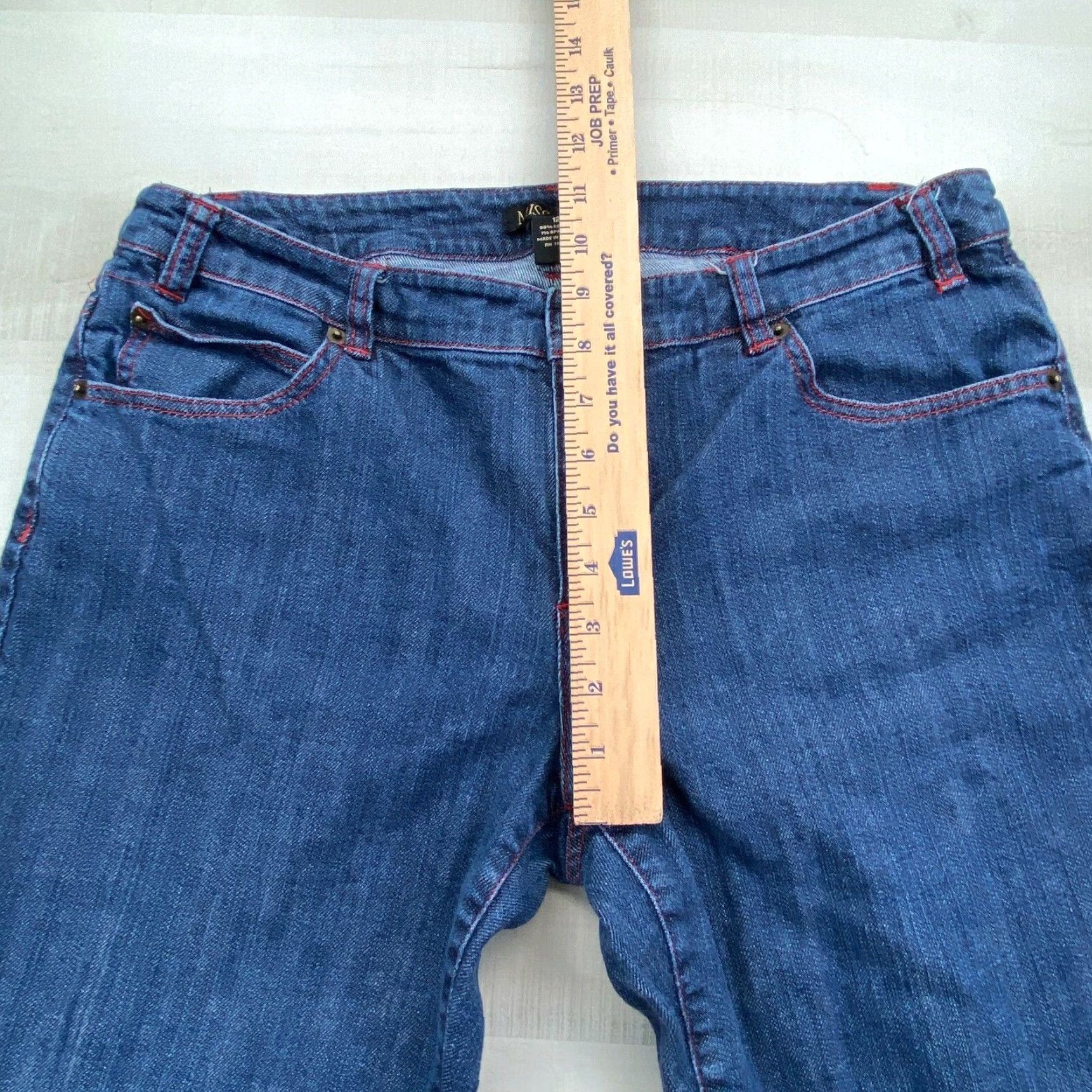 Vintage Miss Tina Womens Blue Denim Straight Mid Rise Jeans 32x28 Size 34" / US 12 / IT 48 - 6 Thumbnail