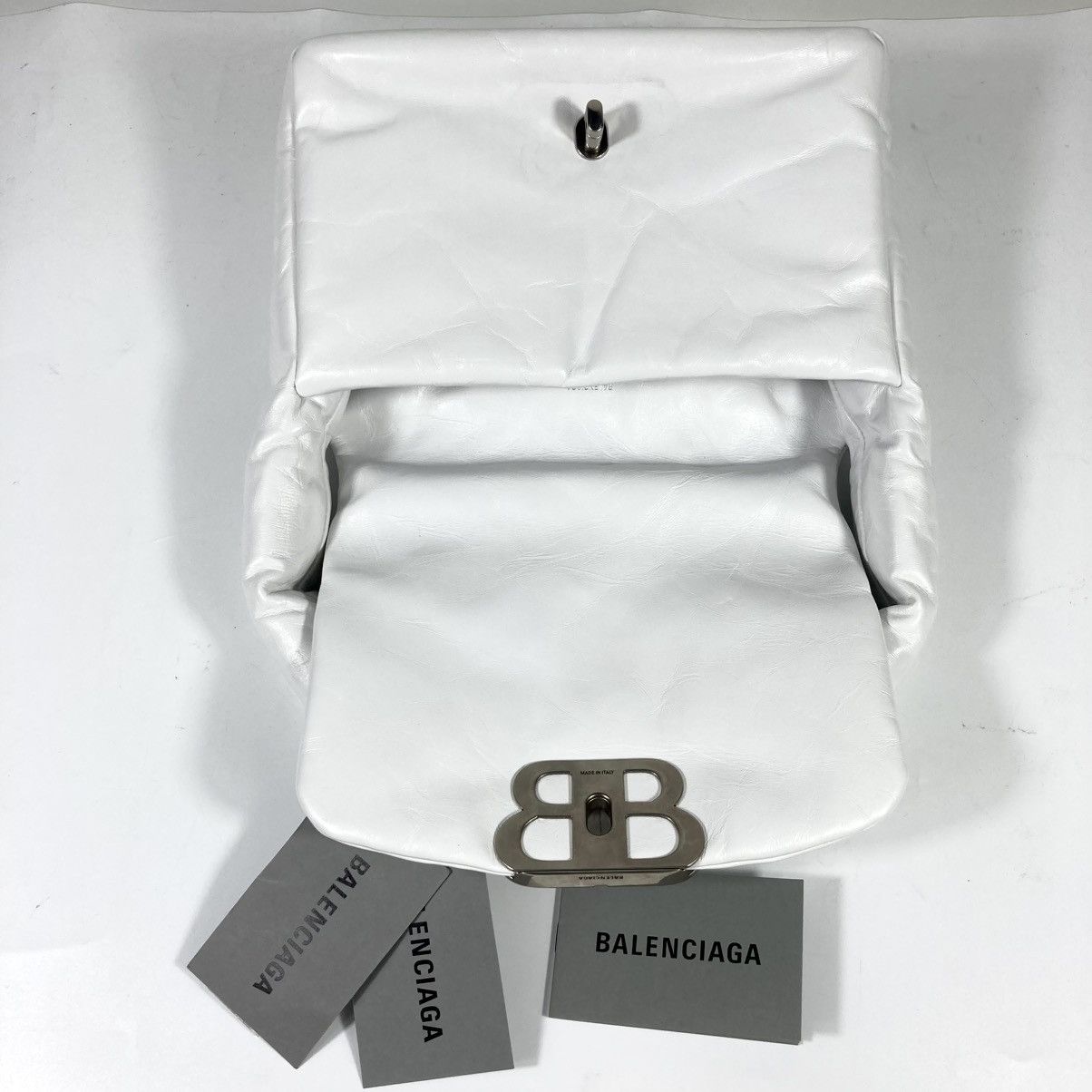 Balenciaga Balenciaga Small Monaco Leather Shoulder Bag Optic White NEW Size ONE SIZE - 8 Thumbnail