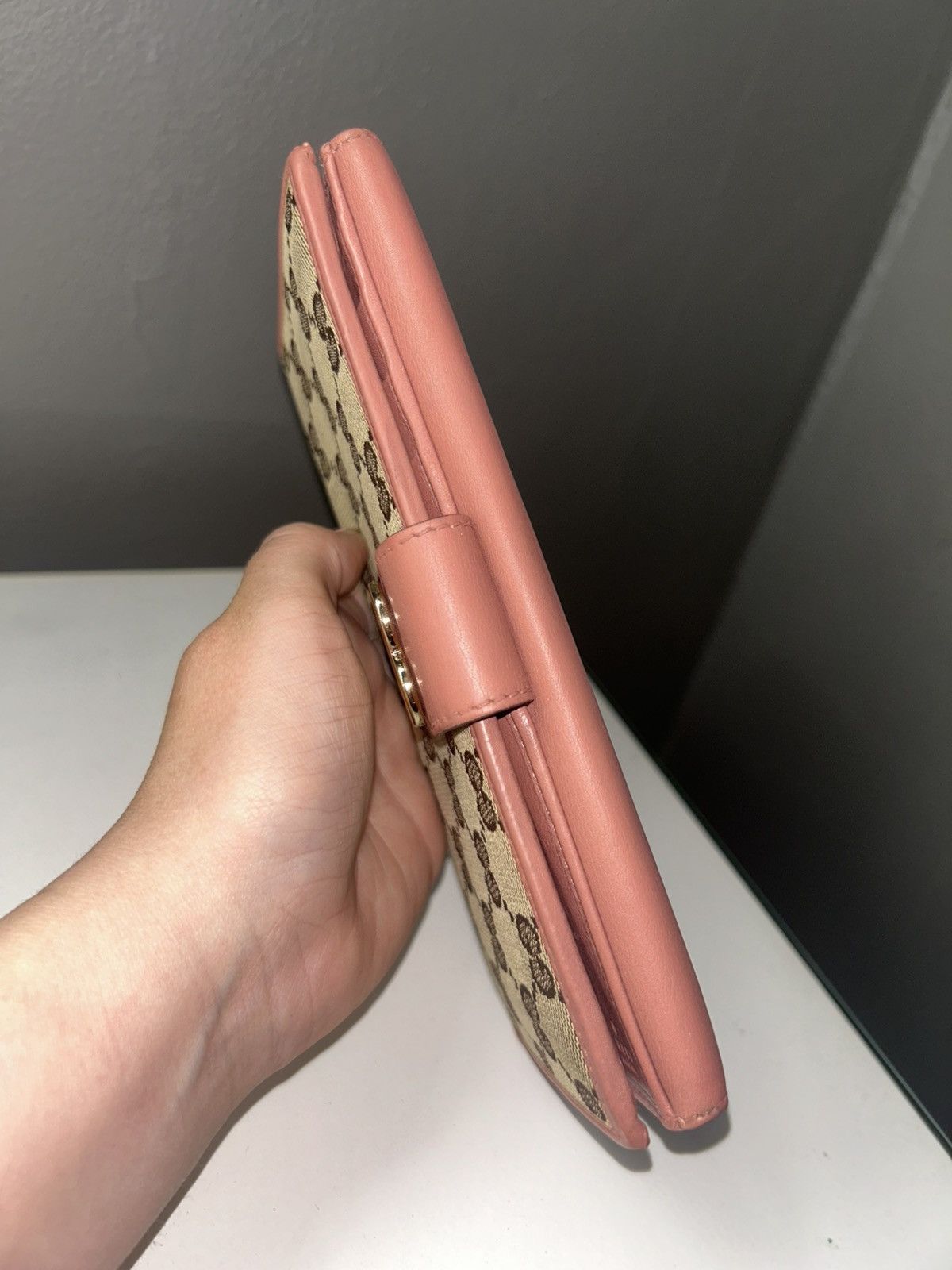 Gucci Gucci GG Monogram Canvas Pink Continental Heart Wallet Size ONE SIZE - 12 Thumbnail