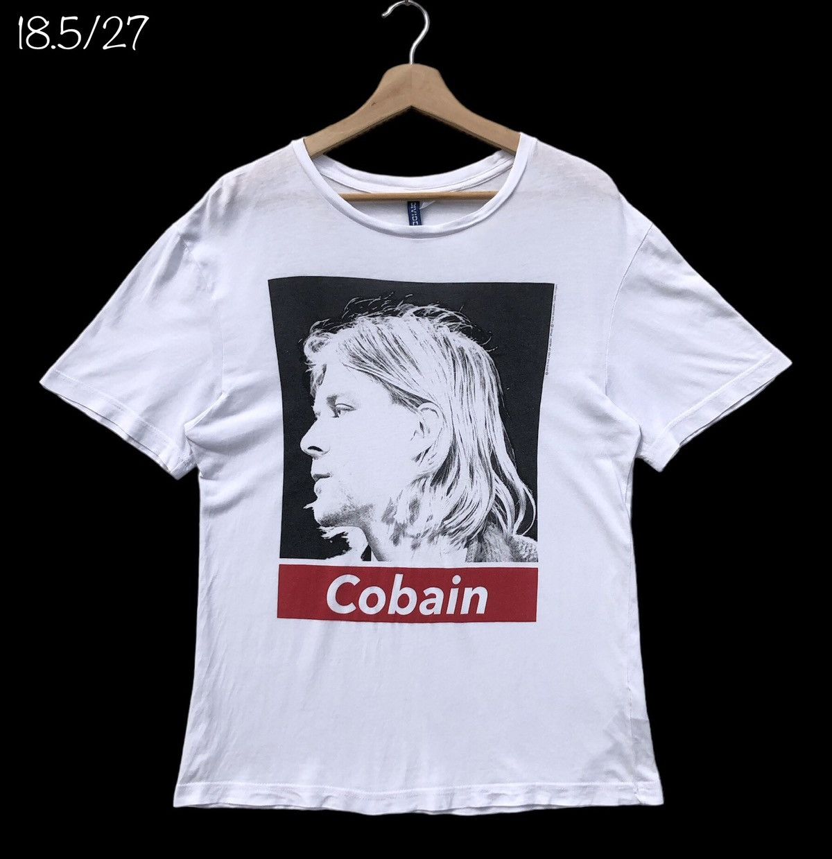 image of Band Tees x H&m Kurt Cobain in White, Men's (Size Small)