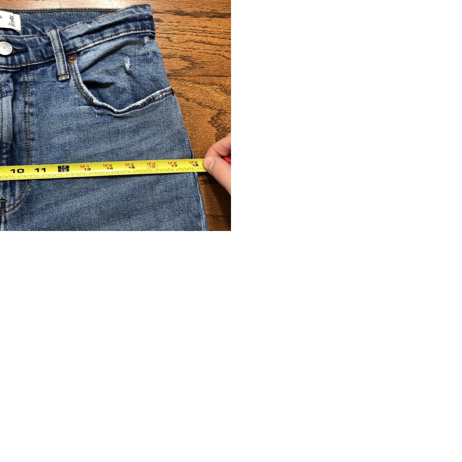 Abercrombie & Fitch Abercrombie & Fitch Jeans Ankle Regular 29/XS Blue 5-Pocket Distressed Stretch City 90s Womens Size 29" - 10 Thumbnail