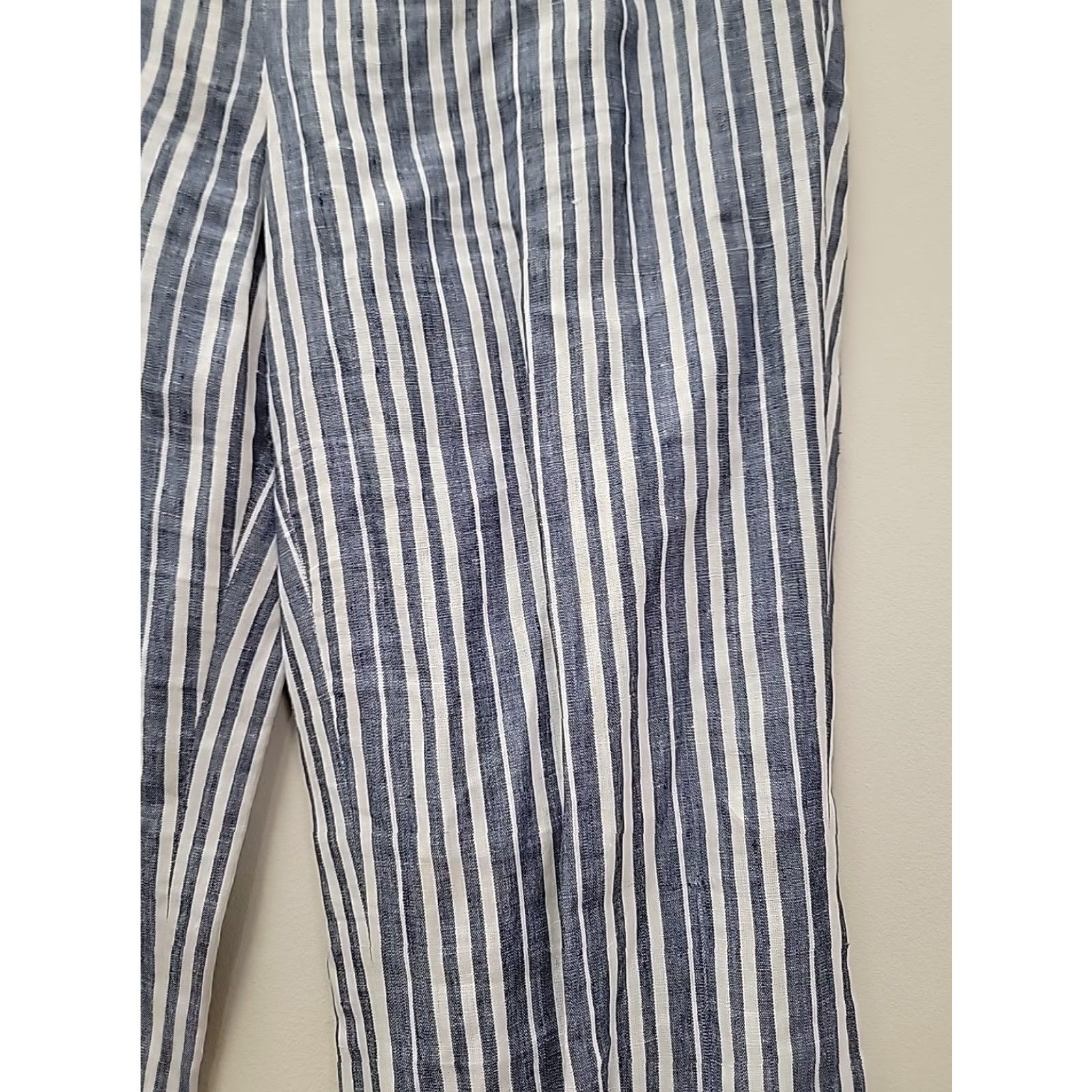 Tory Burch Tory Burch Pants Wide-Leg Linen Nautical Multicolor 100% Linen Sz 4 Womens Pockets Inseam 29.5 in Dress Pants Holiday/Nautical Theme Size 27" / US 4 / IT 40 - 5 Thumbnail