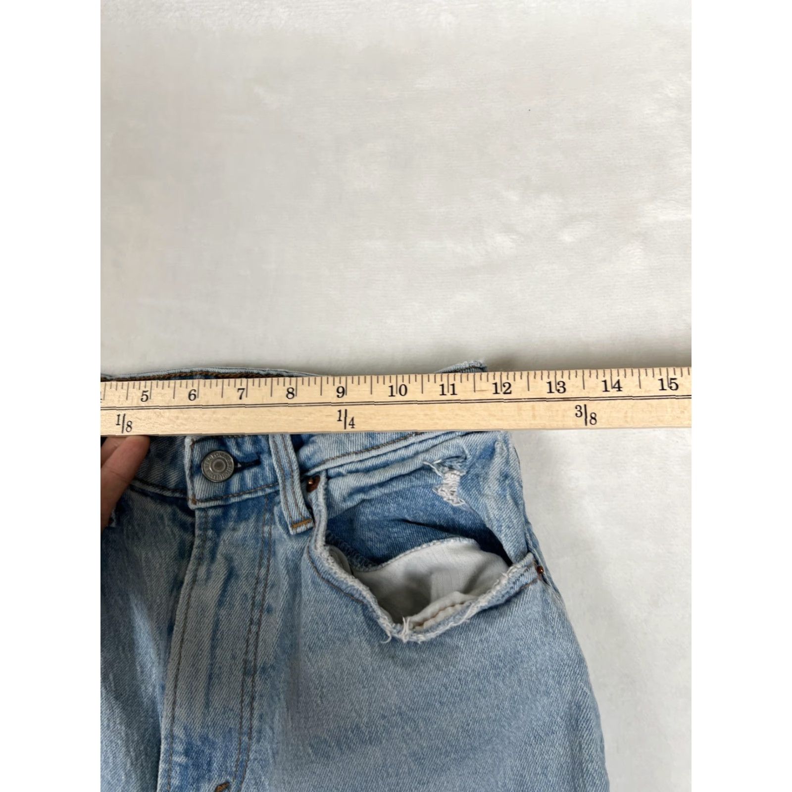 Abercrombie & Fitch Abercrombie & Fitch Jeans Womens 25 0R Distressed High Rise Relaxed Straight 90s Blue Denim Size 42" / US 20 - 7 Thumbnail