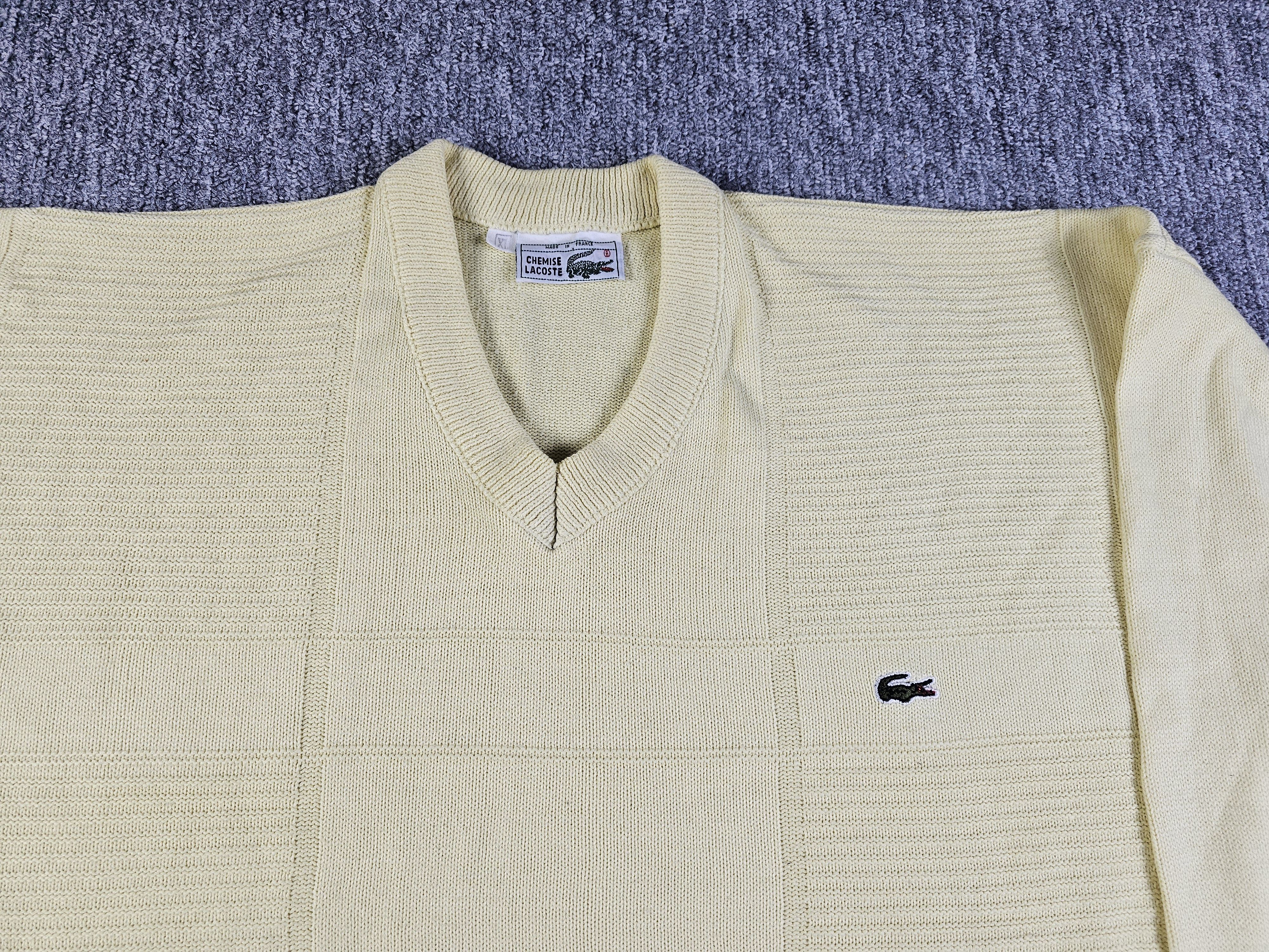 Lacoste Chemise Lacoste Vintage 90s Cream Knit Sweater France XL Size US XL / EU 56 / 4 - 2 Thumbnail