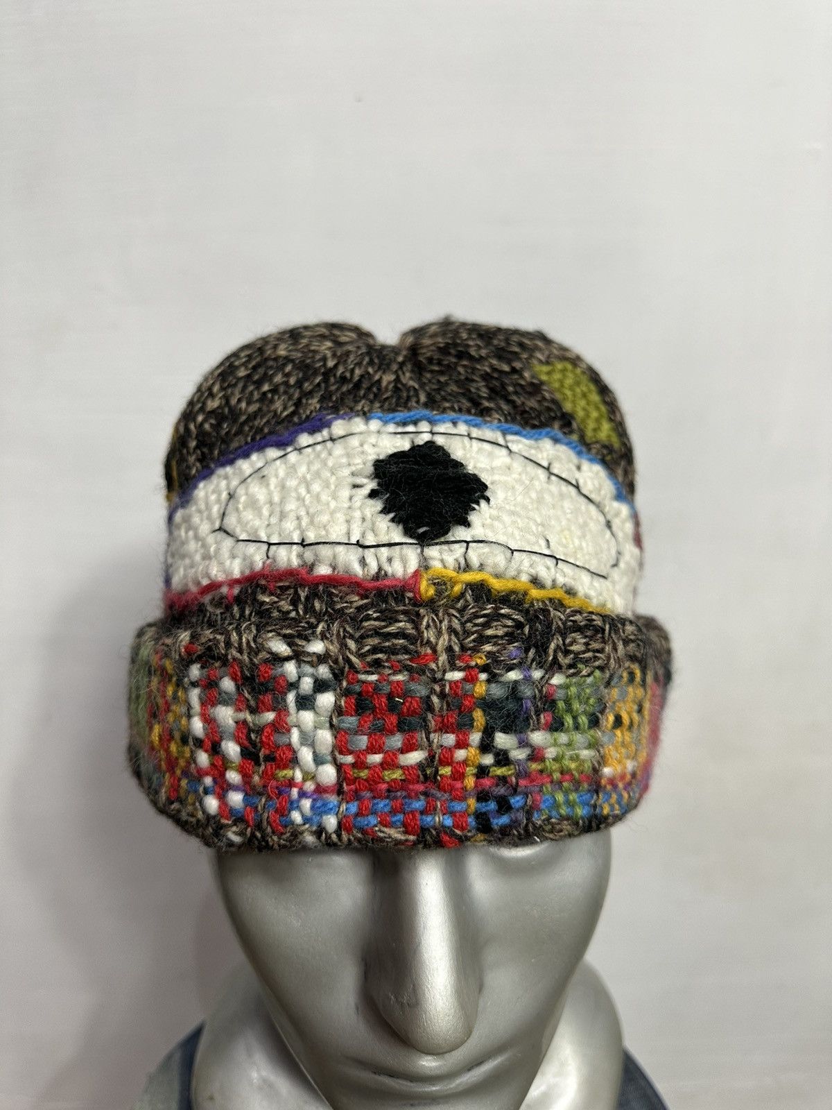Handmade Custom Nice Design Art Knitted Eye Spiderweb Beanie Hats Size ONE SIZE - 2 Thumbnail