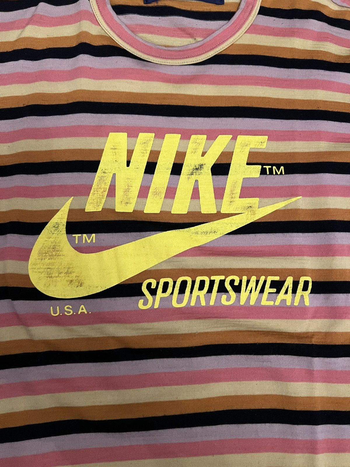 Comme des Garcons ARCHIVE 2004 CDG MAN x NIKE Striped Wool Blend Tee Size US M / EU 48-50 / 2 - 3 Thumbnail
