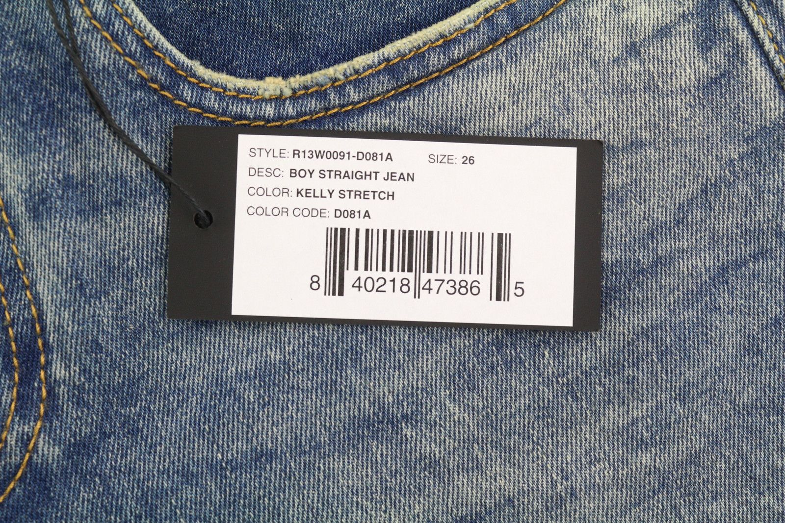 R13 BOY STRAIGHT 26 Ankle Cropped Washed Blue Kelly 84490 Size 26" / US 2 / IT 38 - 7 Thumbnail