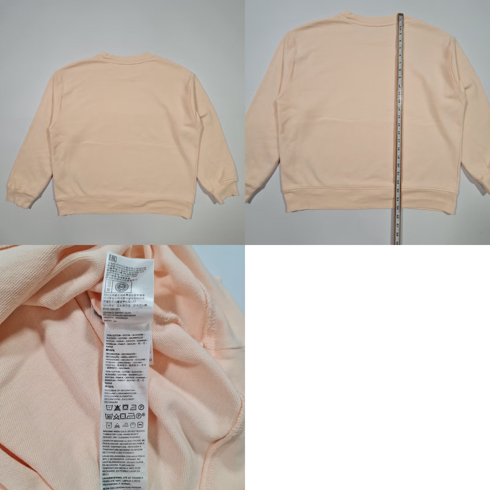 Levi's Levi's Womens Sweatshirt Pink Large Long Sleeve Cotton Pullover Sweater Top 80s Retro Sports Size L / US 10 / IT 46 - 8 Thumbnail