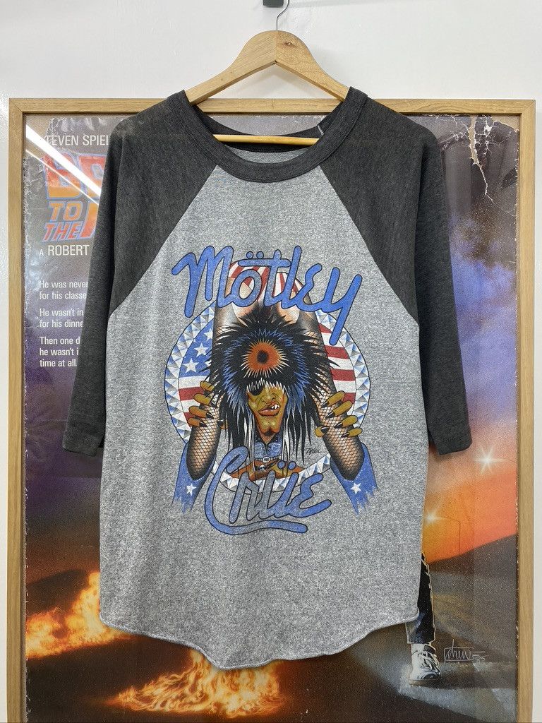 Band Tees × Vintage 1987 Vintage Motley Crue Girls Tour Original Band Raglan Tee Size US M / EU 48-50 / 2 - 1 Thumbnail