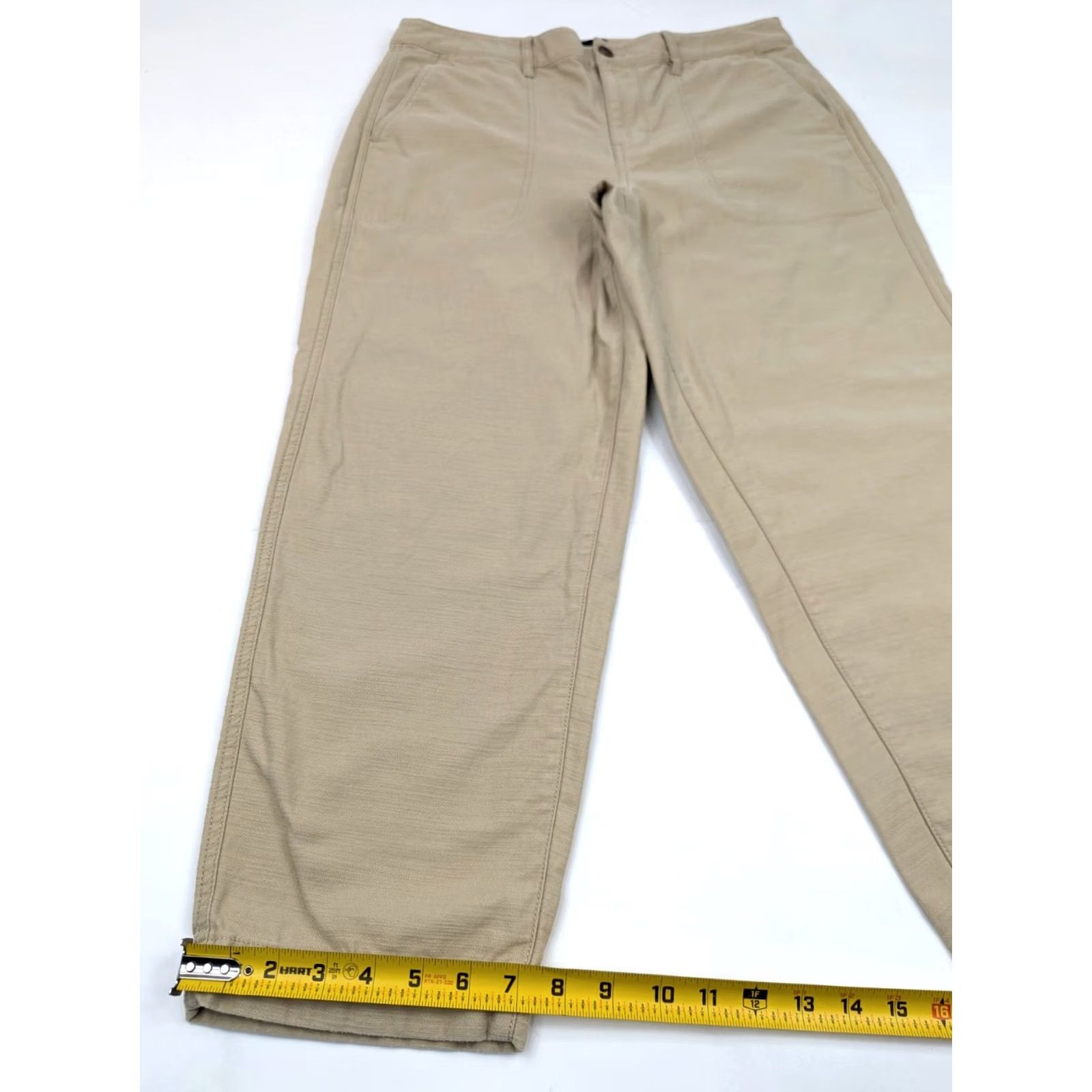 J.Crew J.Crew Cotton Camp Pants Women 14 Beige Straight Leg Back Welt Pockets 35x27 Casual Vintage No N/A Size 36" / US 14 / IT 50 - 2 Thumbnail