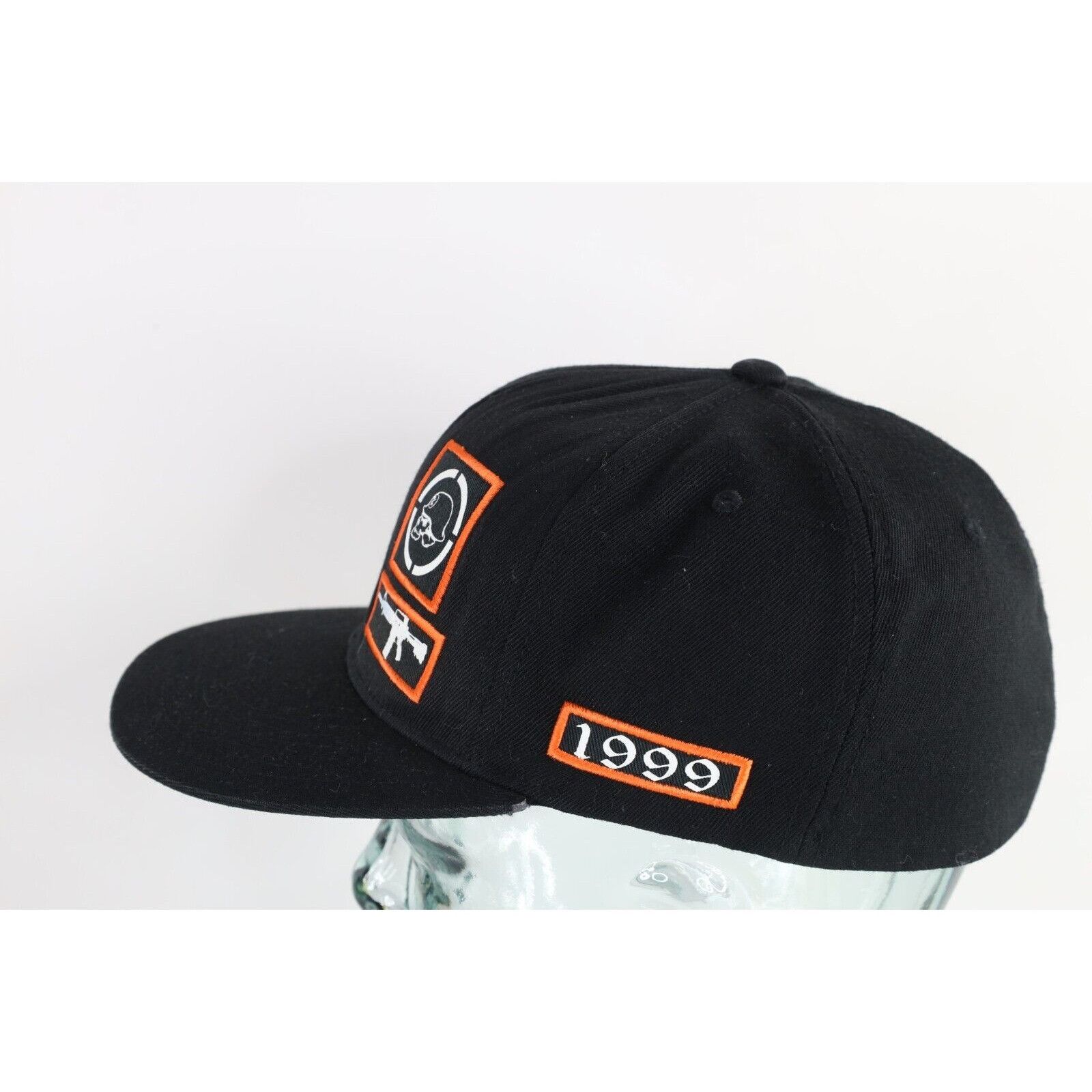 Metal Mulisha × Vintage Vintage 90s Metal Mulisha Spell Out Skull Stretch Fitted Hat Size ONE SIZE - 7 Thumbnail