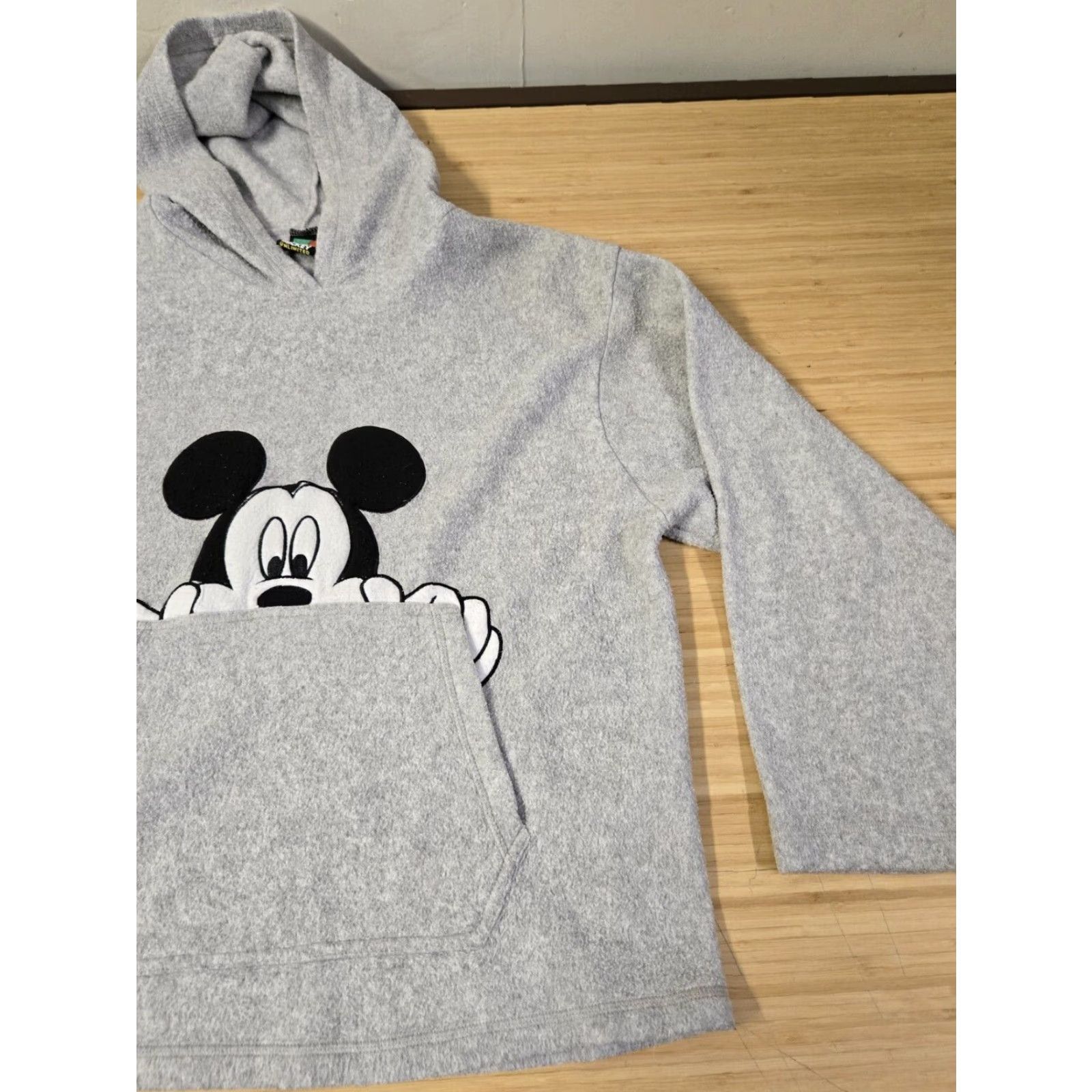 Disney Disney Mickey Unlimited Fleece Hoodie Women L Gray Long Sleeve Hooded Pullover Embroidered Mickey Mouse Pockets Solid Cartoon Womens Size L / US 10 / IT 46 - 2 Thumbnail