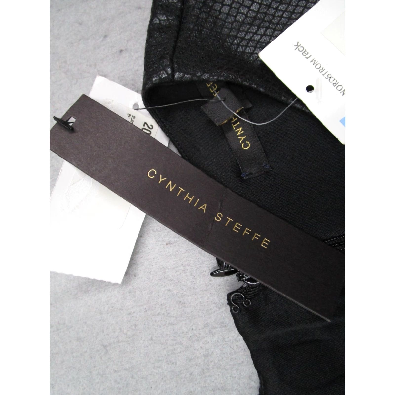 Vintage CYNTHIA STEFFE Dress Womens 0 Black Geometric Sheath Long Sleeve Knee Length Crew Neck Zip Formal, Party/Cocktail, Travel Size XS / US 0-2 / IT 36-38 - 5 Thumbnail