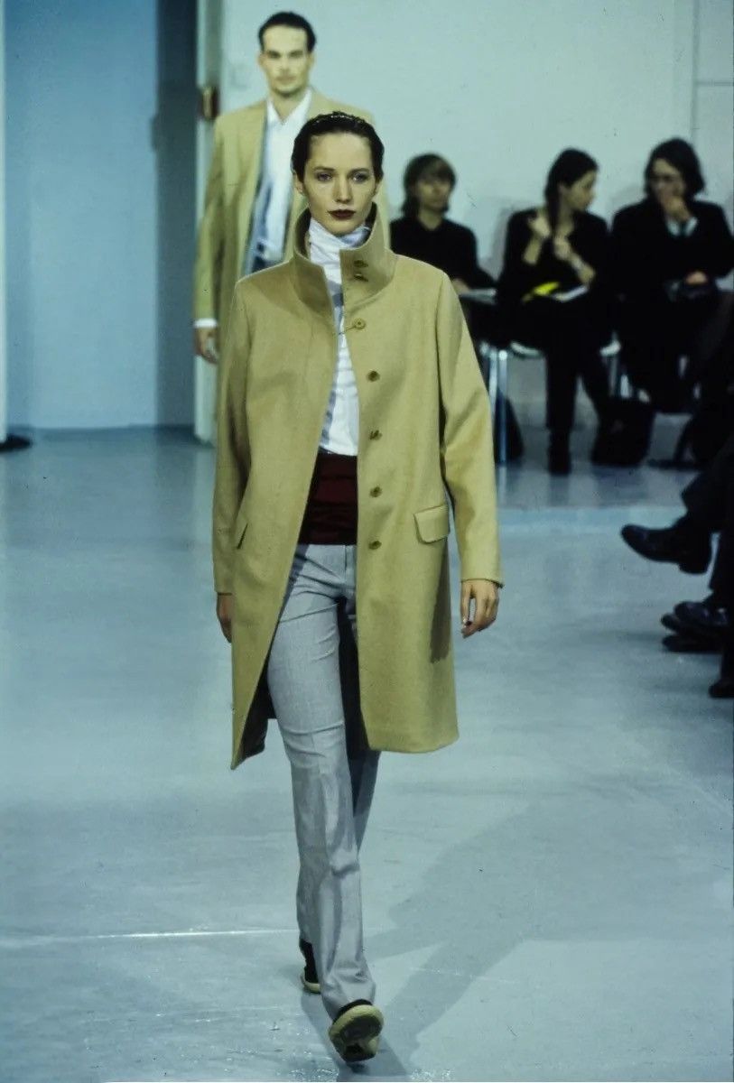 Helmut Lang Helmut Lang AW97 Funnel Neck Long Coat Size US XXS / EU 40 - 2 Thumbnail