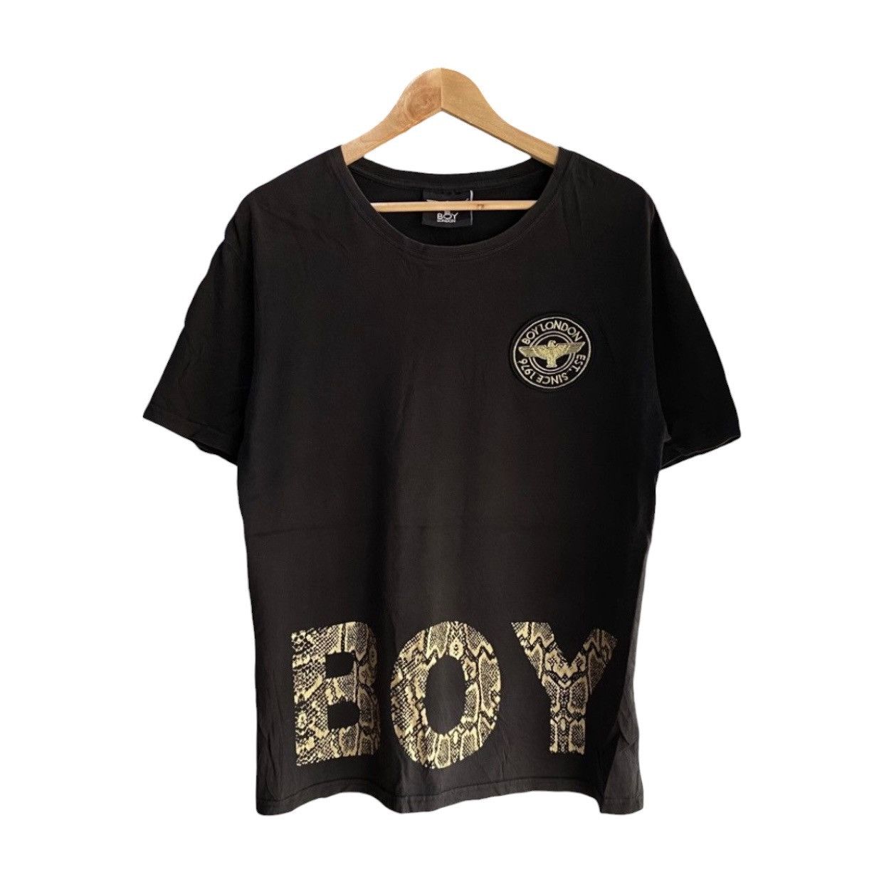 Boy London Boy London Snakeskin Spellout Eagle Logo T-Shirt Black Size US L / EU 52-54 / 3 - 1 Thumbnail