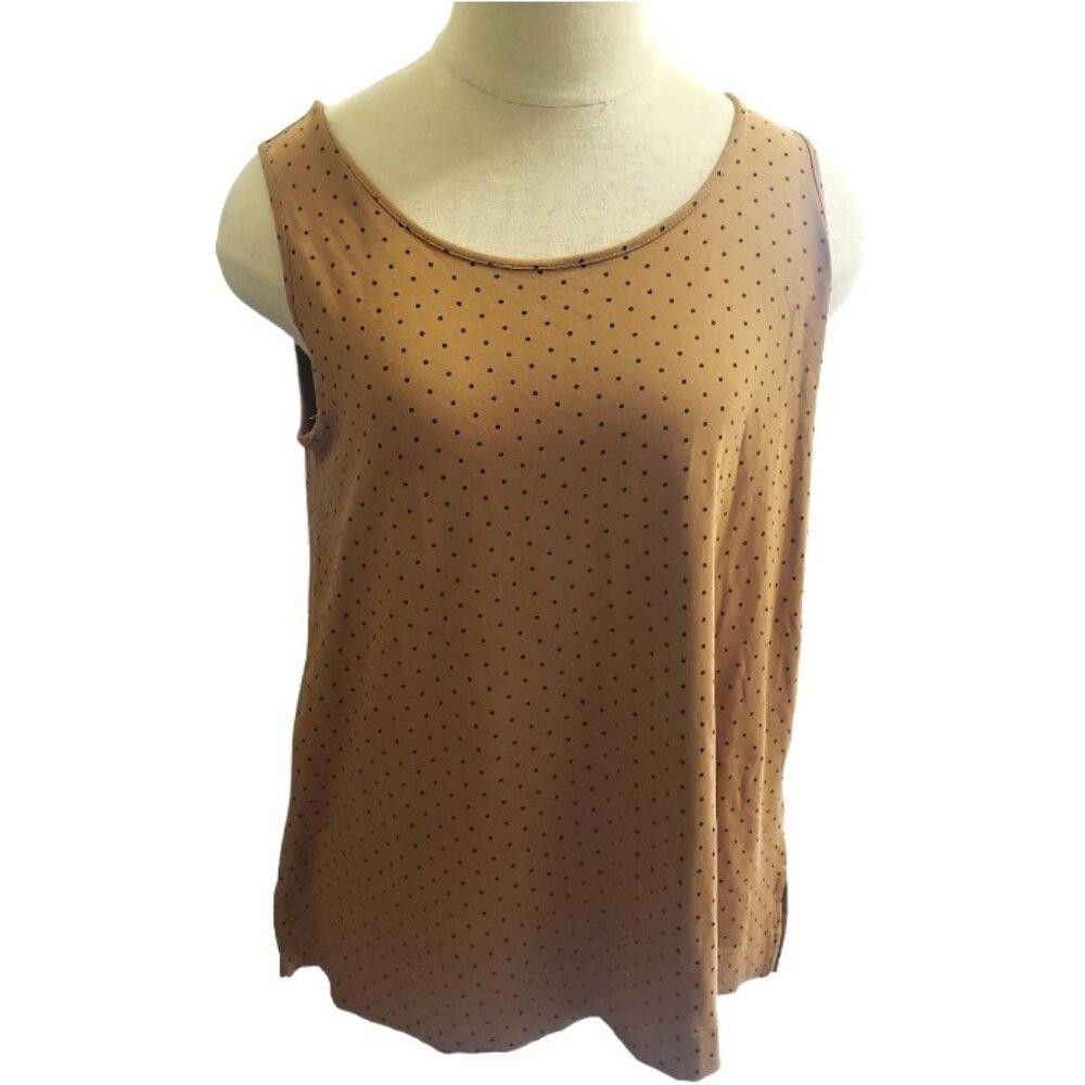 Designer CT754 J.Jill Tan with Black Polka Dot Tank S Size S / US 4 / IT 40 - 1 Thumbnail