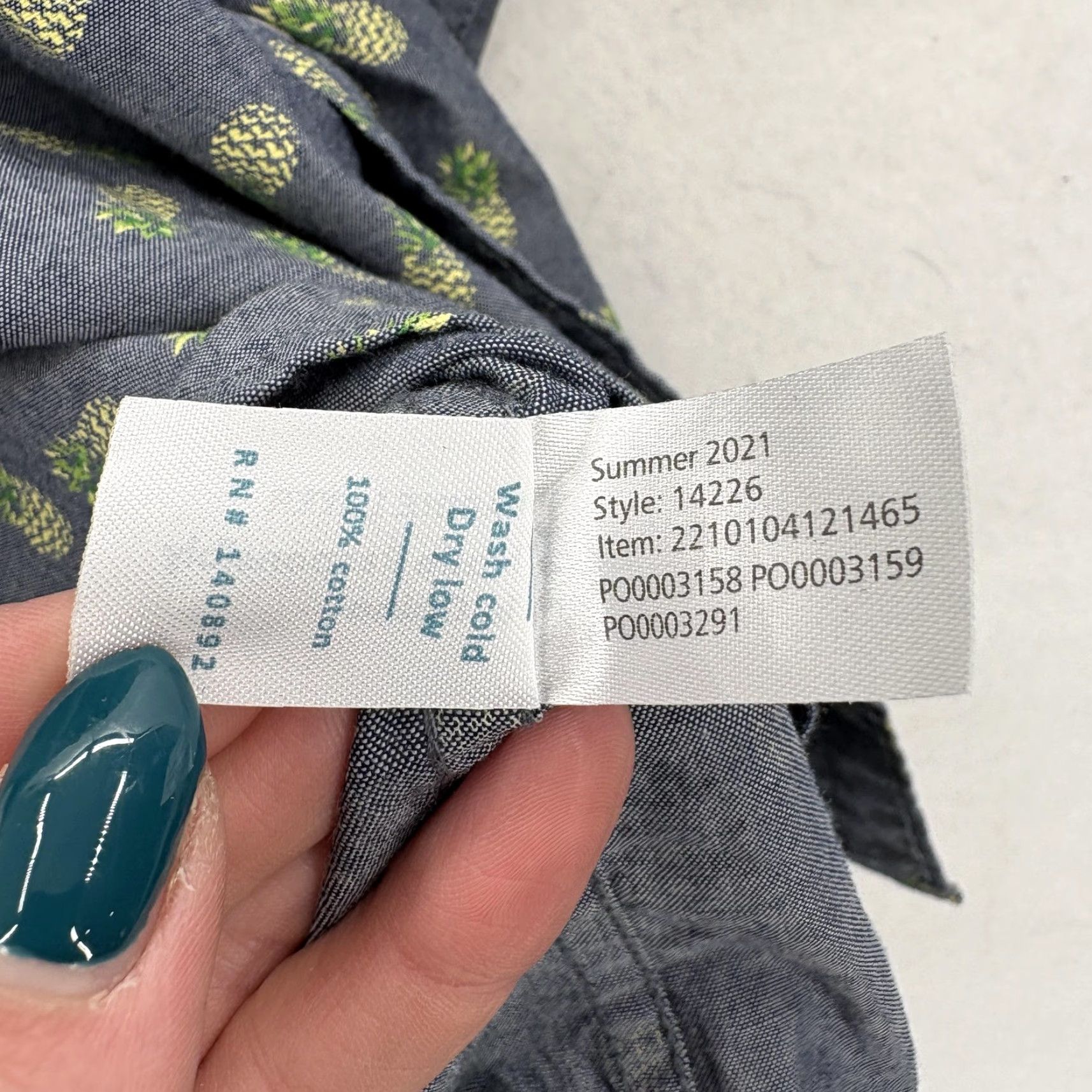 Marine Layer Marine Layer Shirt Mens M Blue Pineapple Graphic Short Sleeve Button Up Size US M / EU 48-50 / 2 - 6 Thumbnail