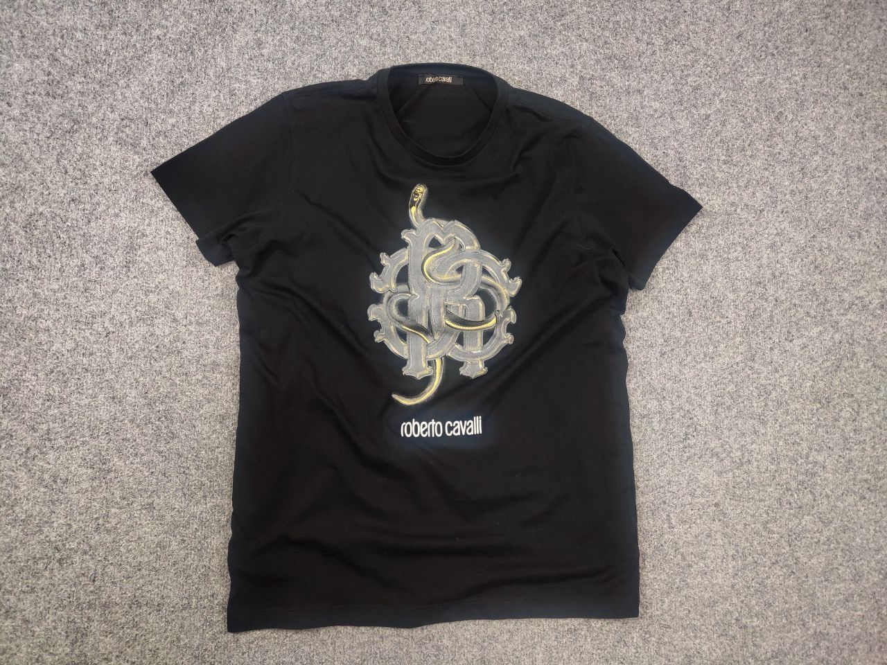 Roberto Cavalli Roberto Cavalli design Cotton Classic Logo snake T Shirt Tee Size US L / EU 52-54 / 3 - 3 Thumbnail