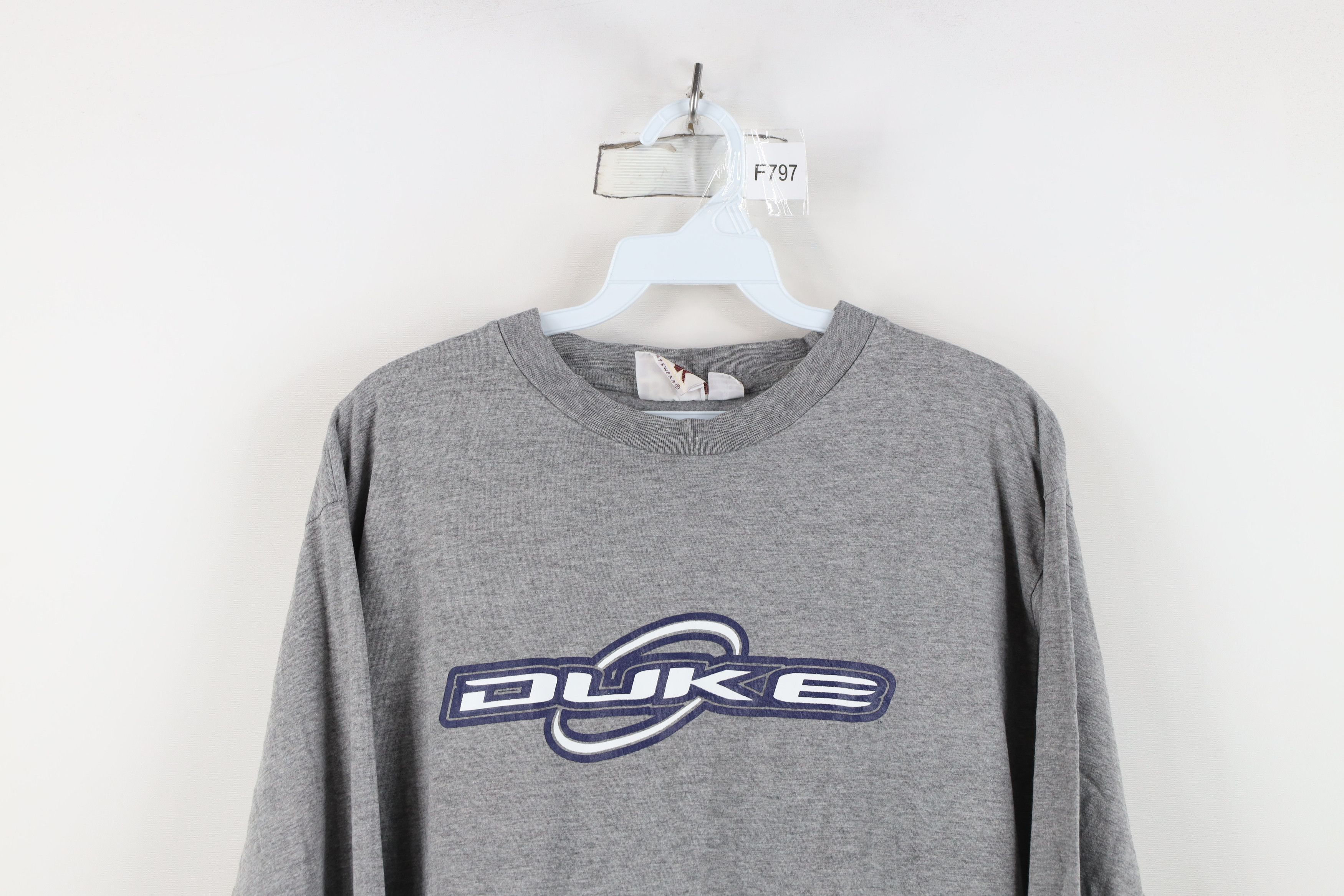 Vintage Vintage 90s Duke University Long Sleeve T-Shirt Heather Gray Size US XL / EU 56 / 4 - 2 Thumbnail