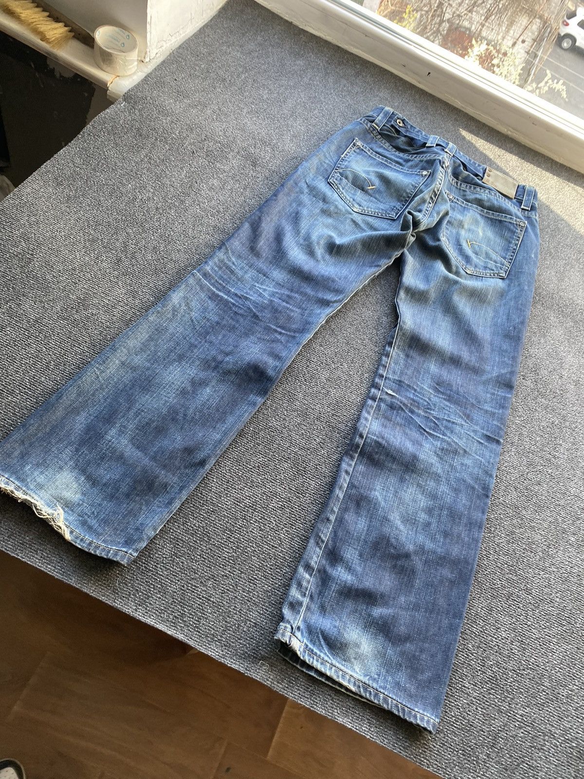 G-Star 🔥Opium Punk G Star Distressed blue mens jeans relaxed 34 siz Size US 34 / EU 50 - 15 Thumbnail