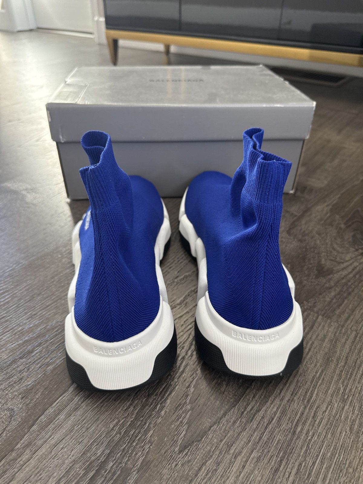 Balenciaga Balenciaga Dark Blue Speed Trainers Size US 13 / EU 46 - 4 Thumbnail