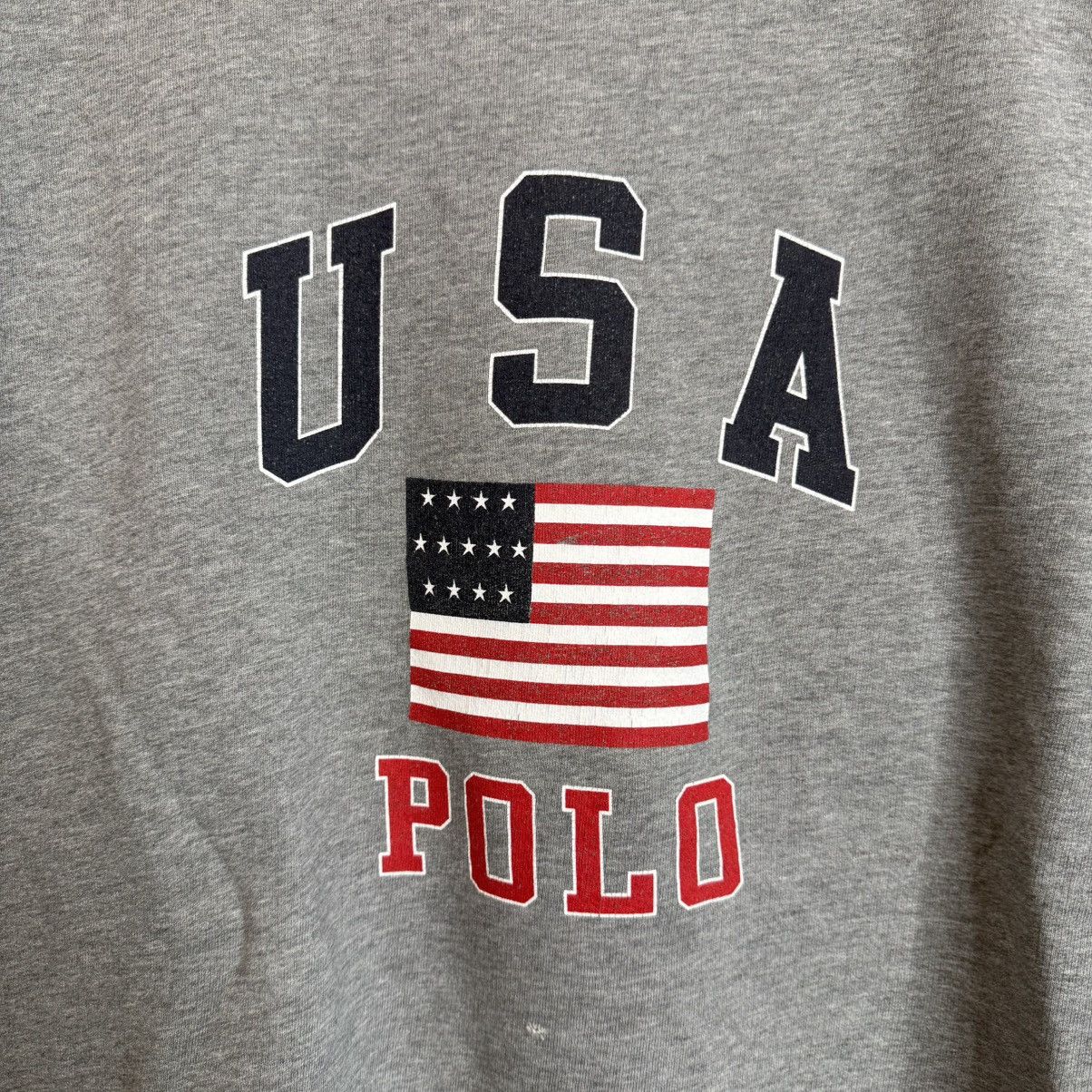Polo Ralph Lauren Polo Ralph Lauren USA Gray Crewneck Pullover Flag American Size US XL / EU 56 / 4 - 2 Thumbnail