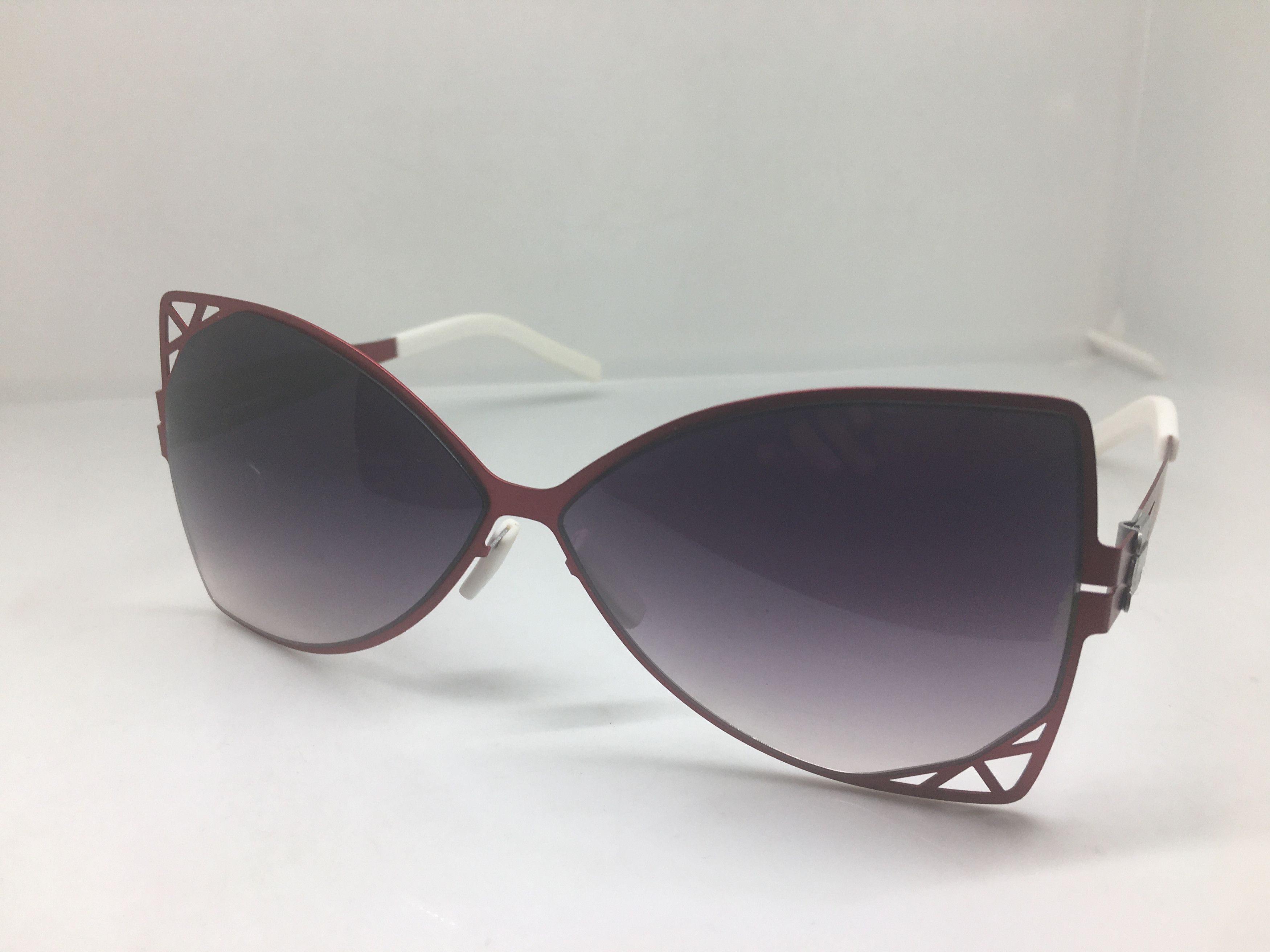 Other Red Alloy AsymmetricCat Eye Sunglasses Frame Diva Size ONE SIZE - 4 Thumbnail