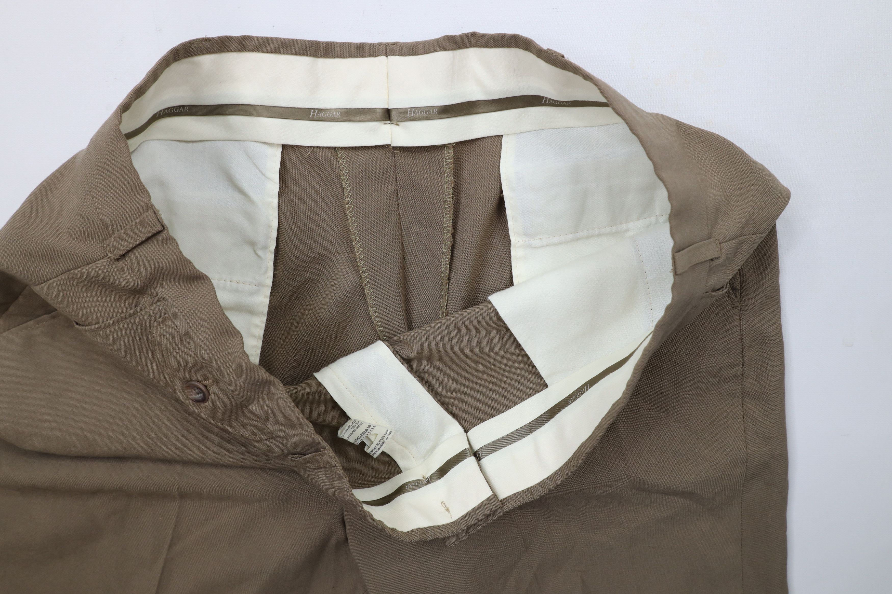 Vintage Vintage 90s Streetwear Wool Blend Wide Leg Chino Pants Beige Size US 36 / EU 52 - 6 Thumbnail