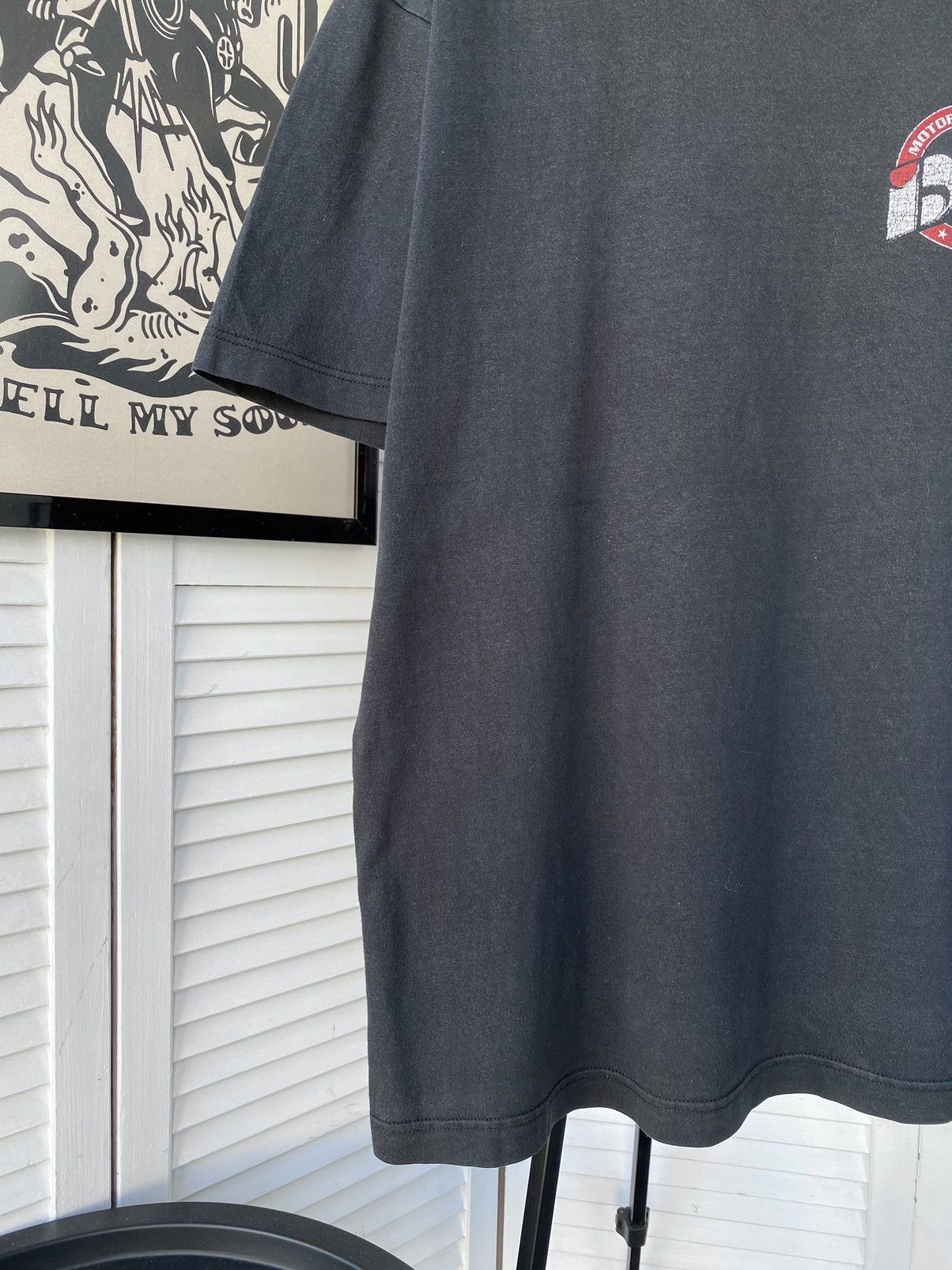 Hanes × Vintage Vintage IXS Motorcycle Faded Style Tee Shirt Size US XL / EU 56 / 4 - 4 Thumbnail