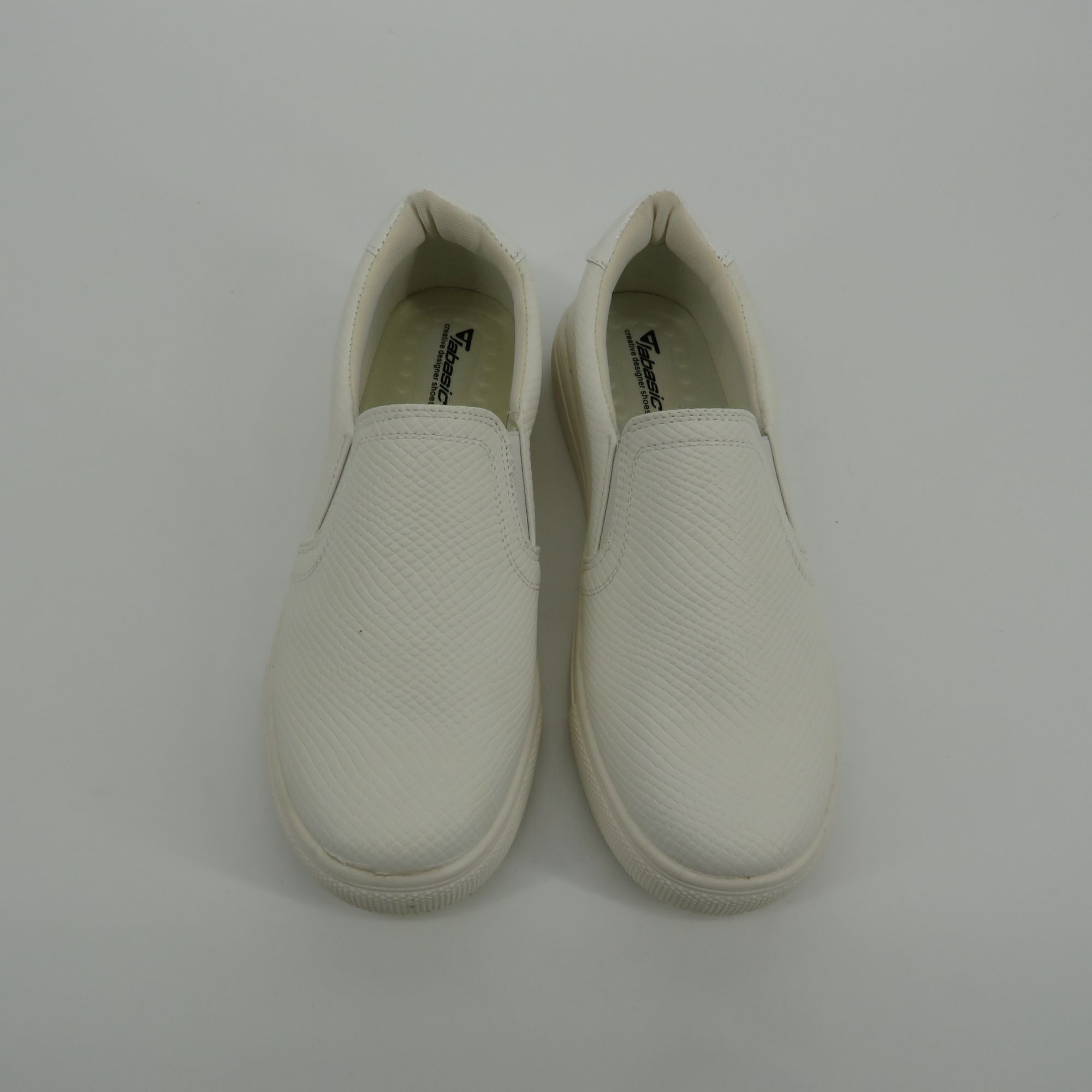 Other Jabasic Womens Classic White Slip-On Sneakers Textured Patte Size US 8 / IT 38 - 1 Thumbnail