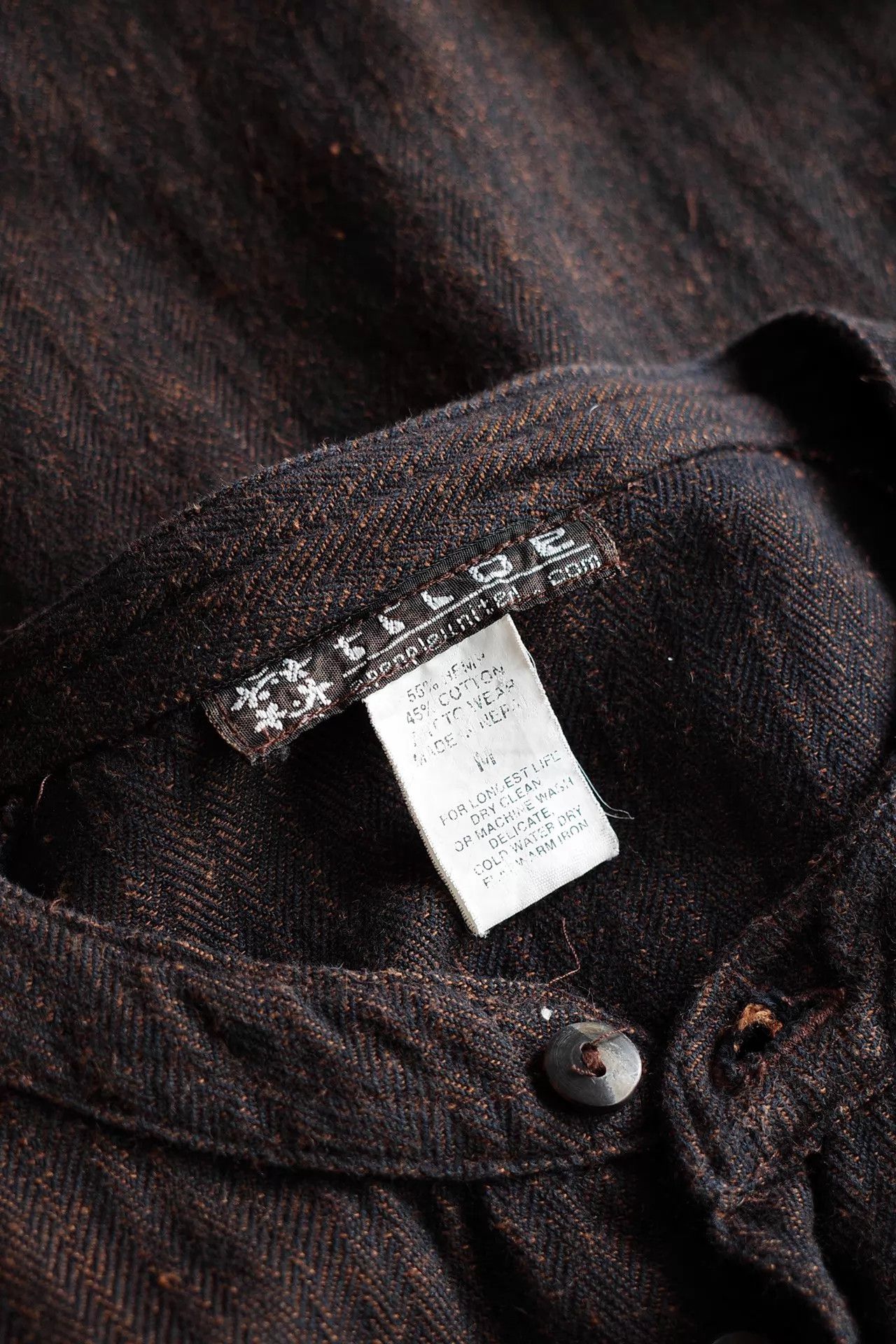Other Black Rust Vintage 90s Euro Linen-Cotton Button Shirt 9/10 Size US M / EU 48-50 / 2 - 8 Thumbnail