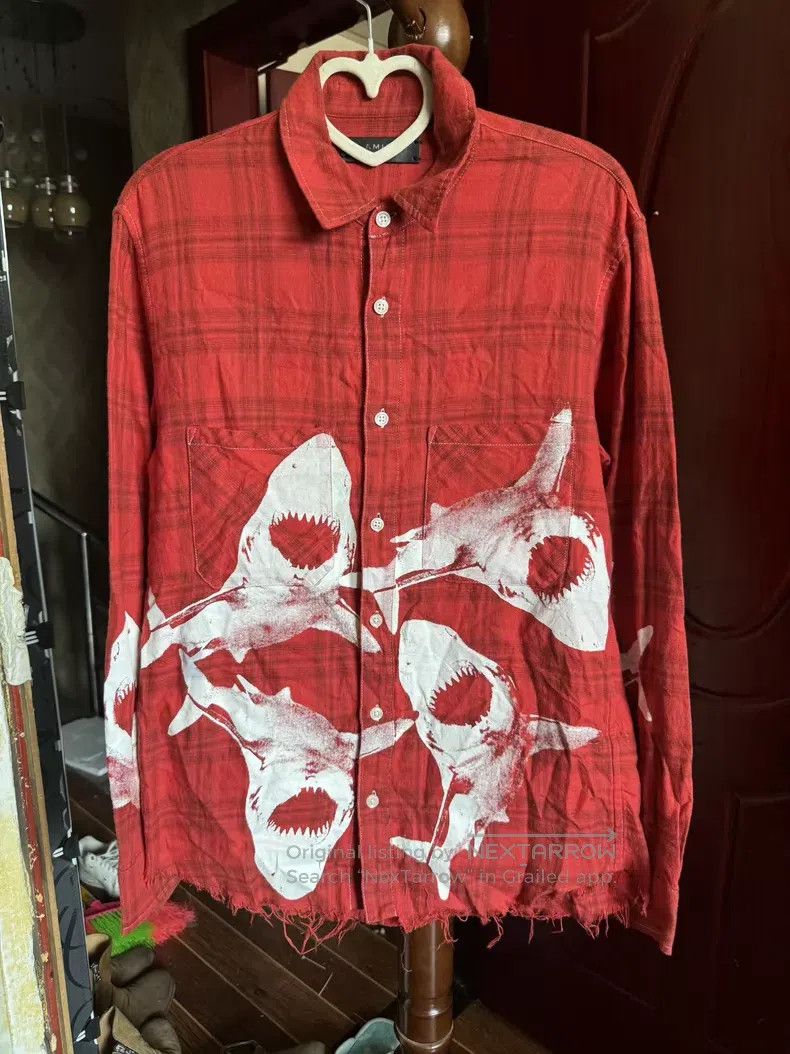 Amiri Amiri Red shark shirt Size US S / EU 44-46 / 1 - 3 Thumbnail