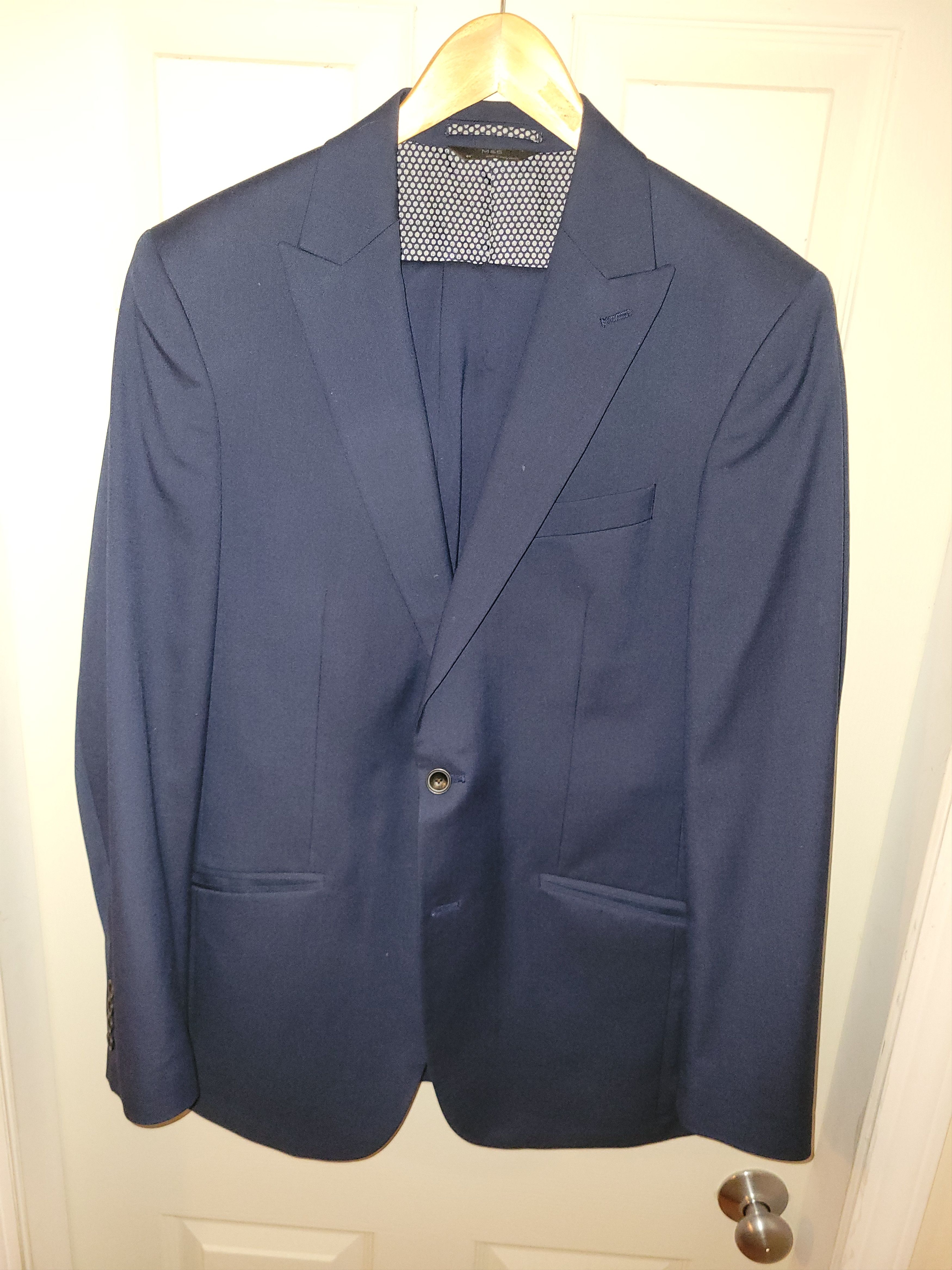 Marks & Spencer M&S Indigo Blue Suit - 40R Jacket / 34x33 Pants Size 40L - 1 Thumbnail