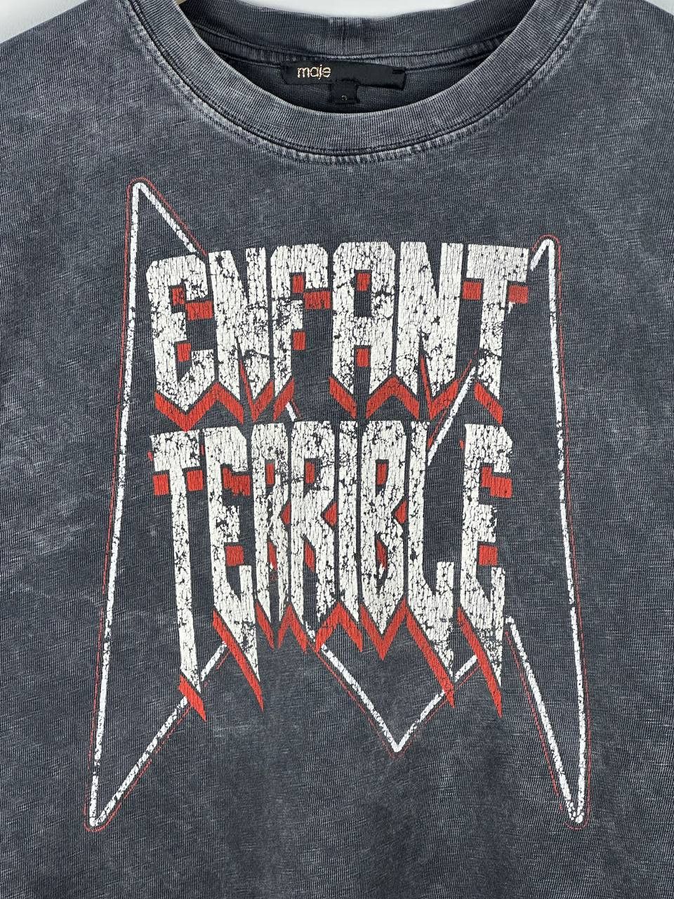 Maje Maje Faded Grey Enfant Terrible T-Shirt Rare Size S / US 4 / IT 40 - 4 Thumbnail