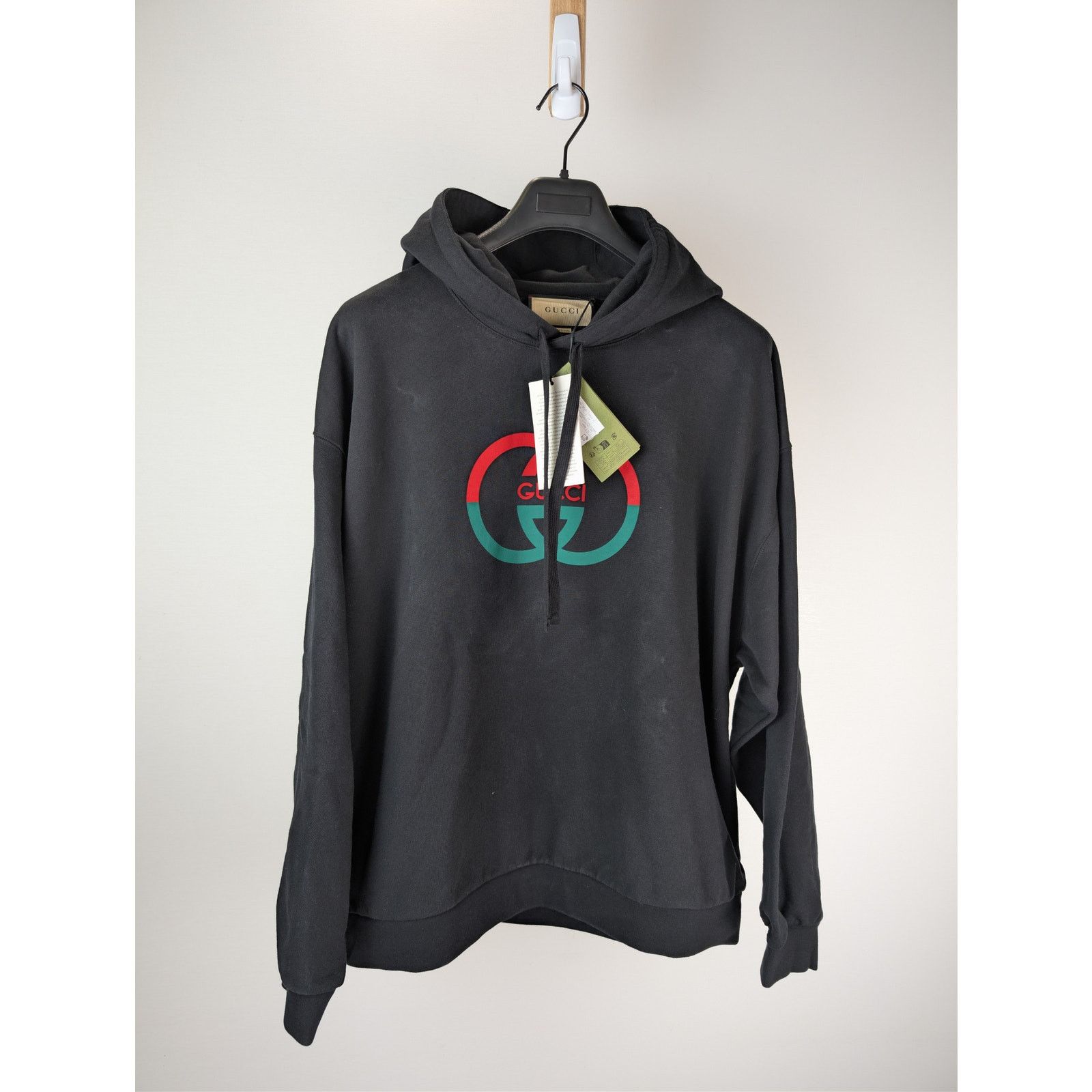 Gucci o1rshd1 Light Felted Cotton Jersey Hooded Sweatshirt Black Size US XXL / EU 58 / 5 - 8 Thumbnail
