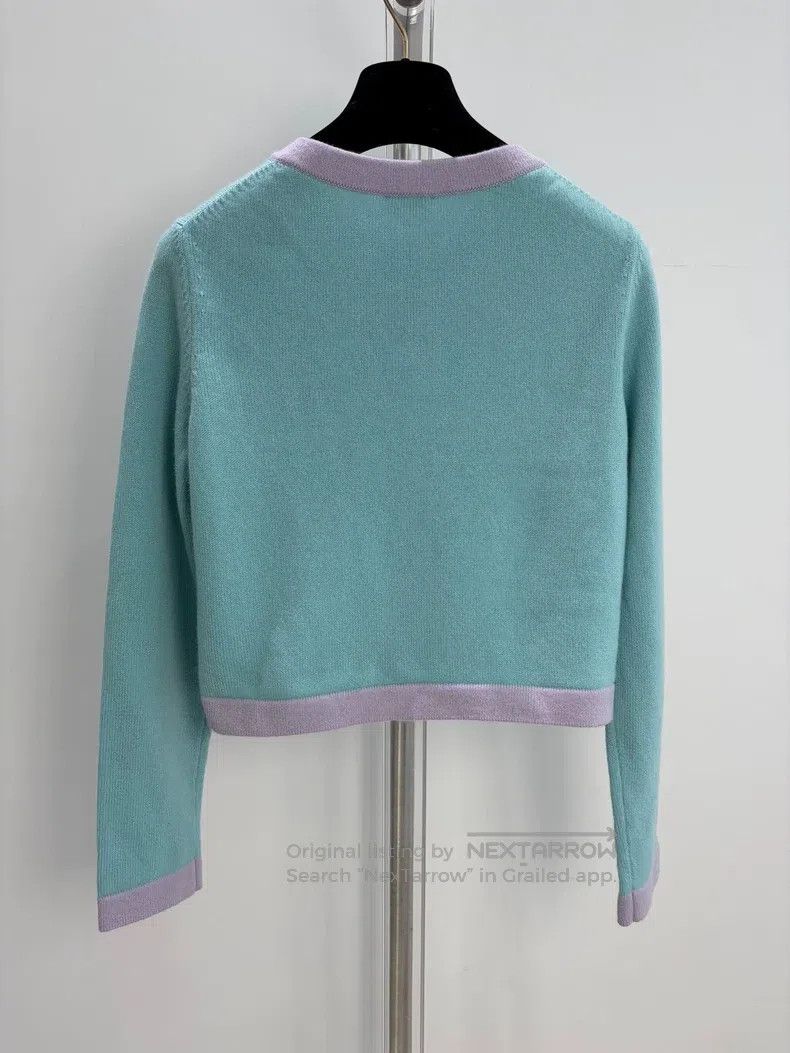 Chanel Chanel Blue and pink colour-matched knitted cardigan coat Size XS / US 0-2 / IT 36-38 - 2 Thumbnail