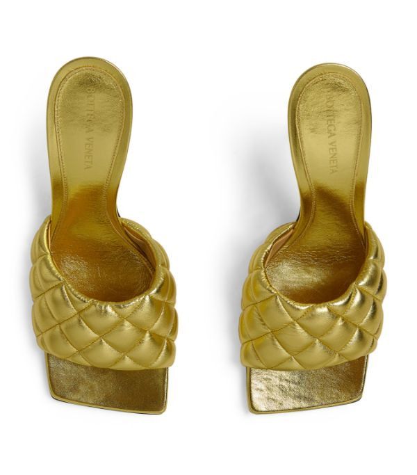 Bottega Veneta o1bcso1str0924 Padded Mule in Gold Size US 11 / IT 41 - 2 Thumbnail
