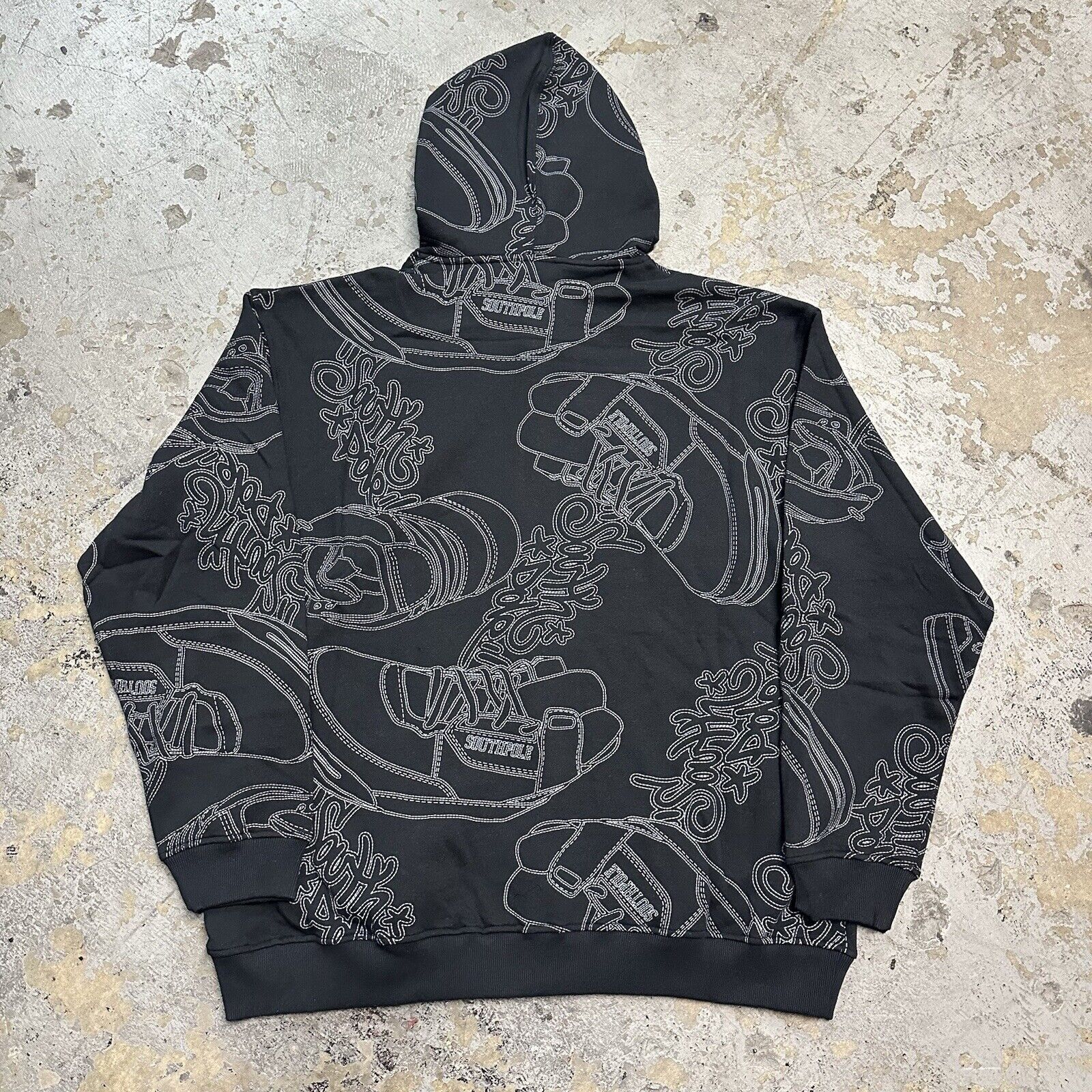 JNCO × Southpole NWT Vintage Y2K Southpole Black Shoes AOP Hoodie XXL NEW Size US XXL / EU 58 / 5 - 4 Thumbnail