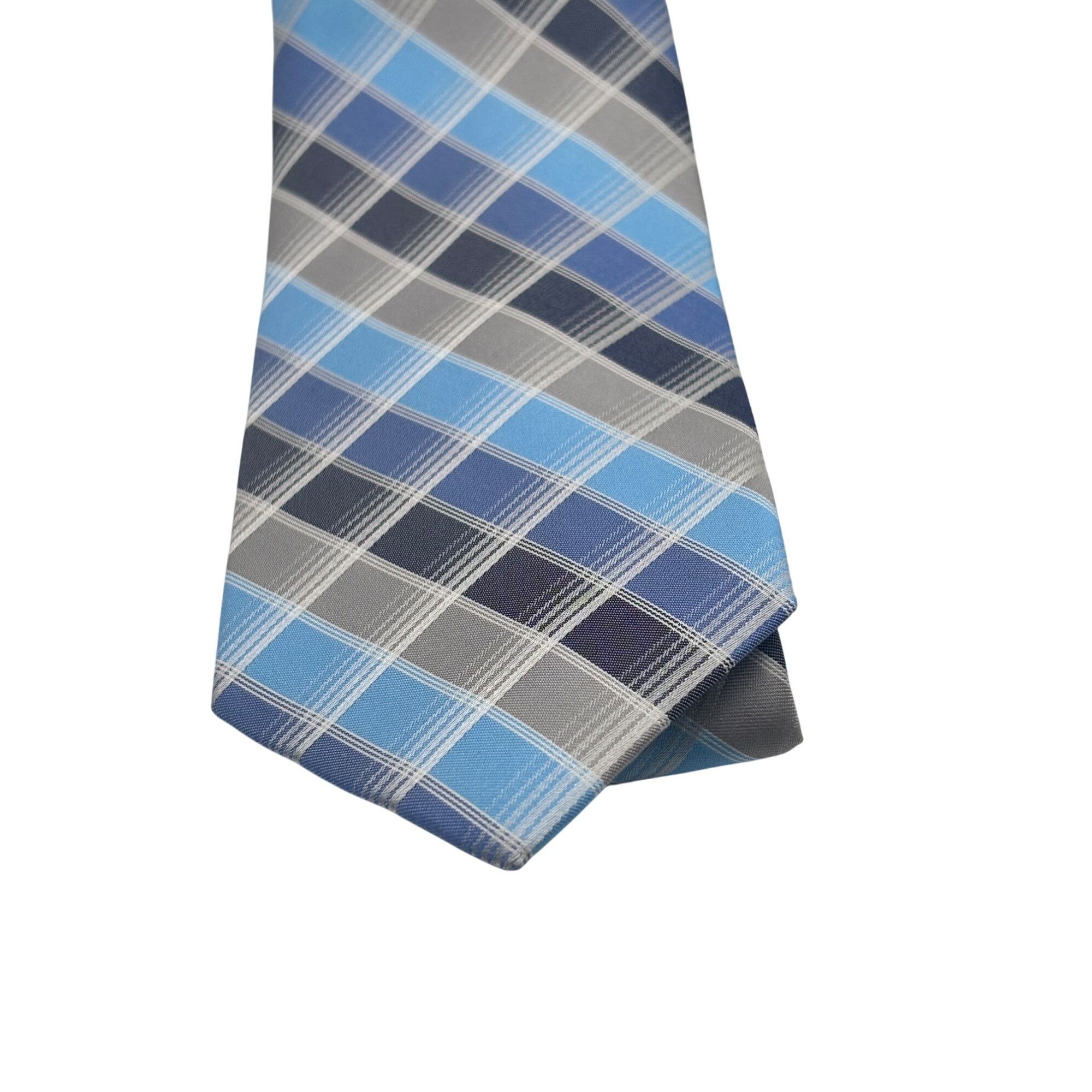 Perry Ellis Perry Ellis Portfolio Plaid Silk Necktie, Blue, OS Size ONE SIZE - 4 Thumbnail