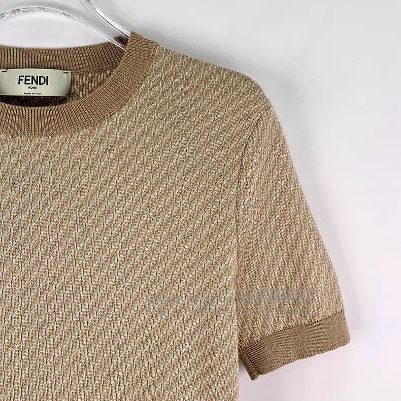 Fendi Fendi Caramel Logo Inlaid Wool Knit Short Sleeve Crewneck Size XS / US 0-2 / IT 36-38 - 3 Thumbnail