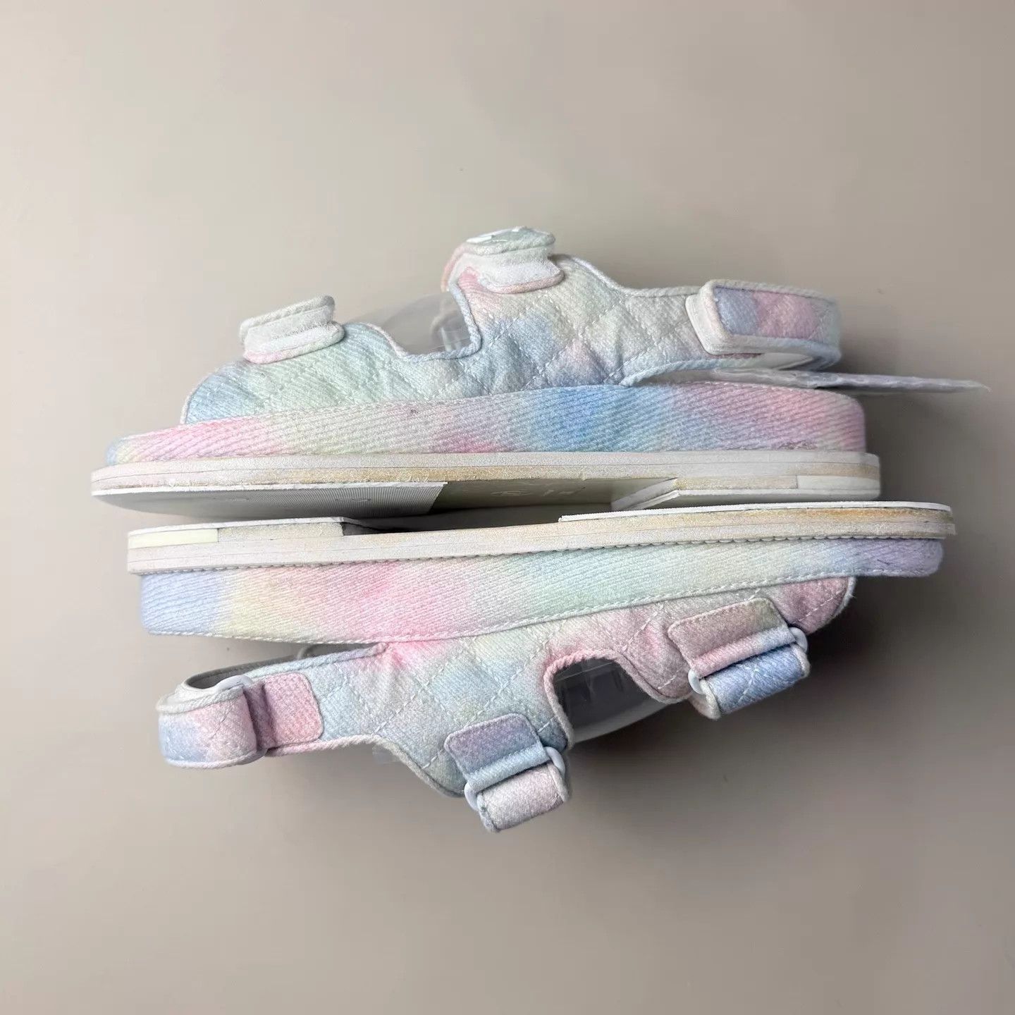 Chanel CHANEL women's iridescent rainbow velcro sandals 38 99 New Size US 7.5 / IT 37.5 - 5 Thumbnail