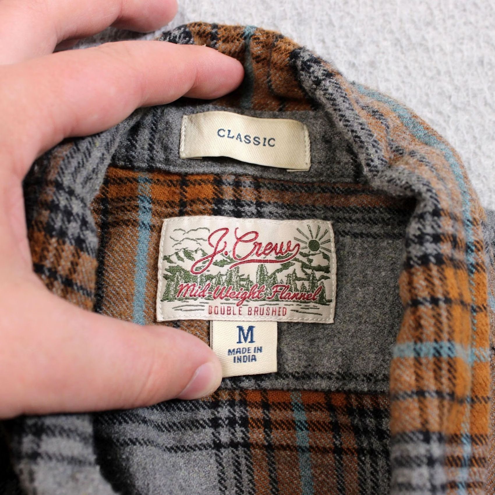 J.Crew J.CREW Shirt Mens M Gray Plaid Flannel Button Shacket Outdoor Casual Classic Fit"} Size US M / EU 48-50 / 2 - 3 Thumbnail