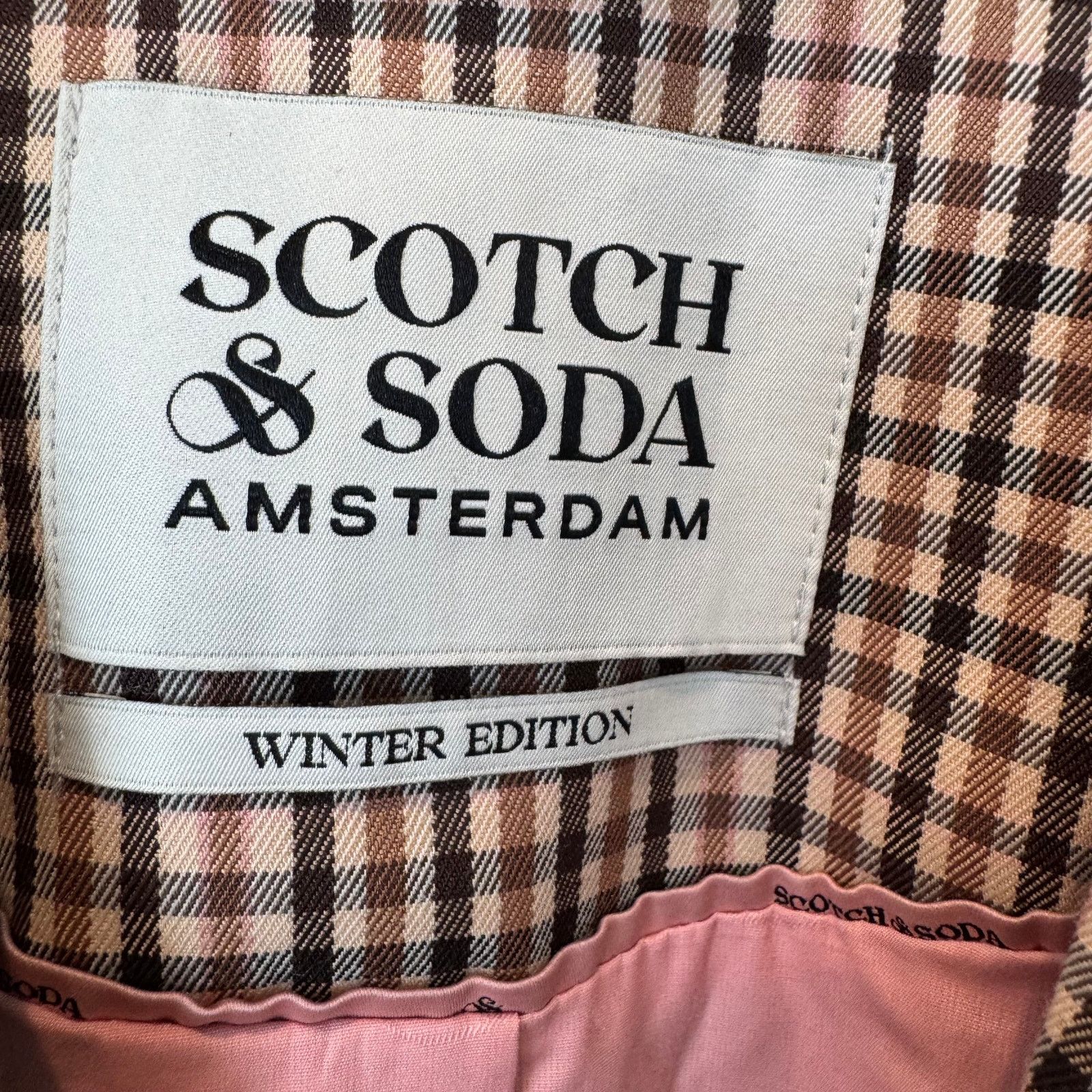 Scotch & Soda Scotch & Soda Double-Breasted Plaid Tailored Blazer Pink XS Size XS / US 0-2 / IT 36-38 - 6 Thumbnail