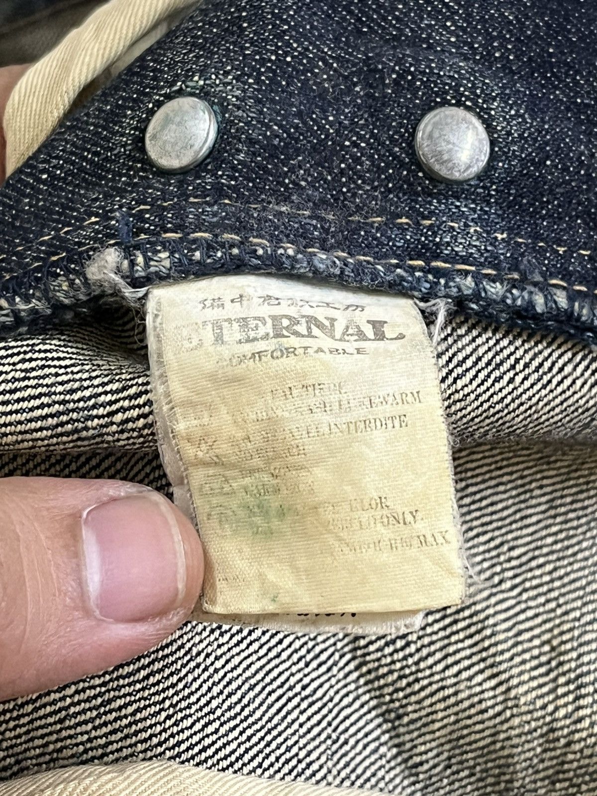 Eternal × If Six Was Nine × Japan Blue Vintage Eternal Mudwash Ripped Distressed Denim Size US 35 - 12 Thumbnail