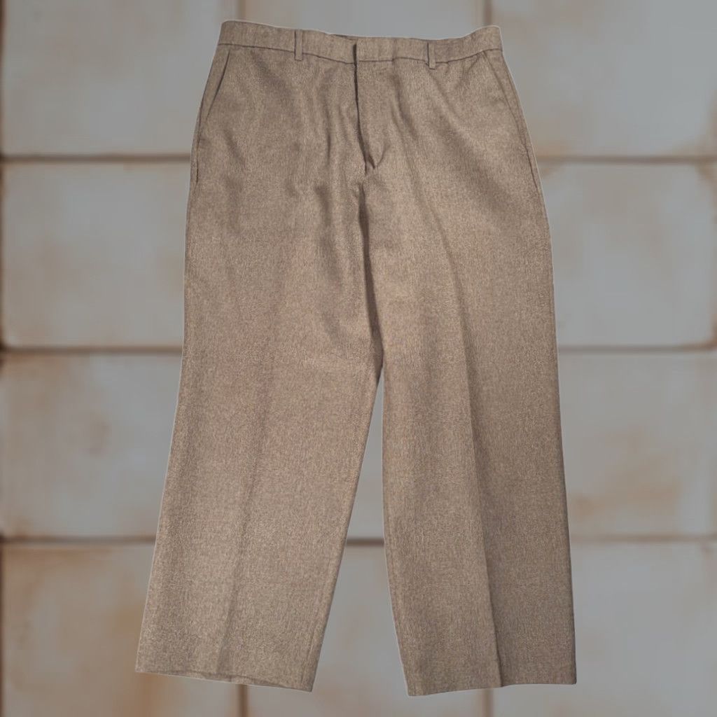 Levi's VINTAGE Levi's Pants Mens 34x26 Brown Dress Slacks Polyester 80s Action Slacks Straight Front Pockets Rise 13in Mens Size US 34 / EU 50 - 1 Thumbnail