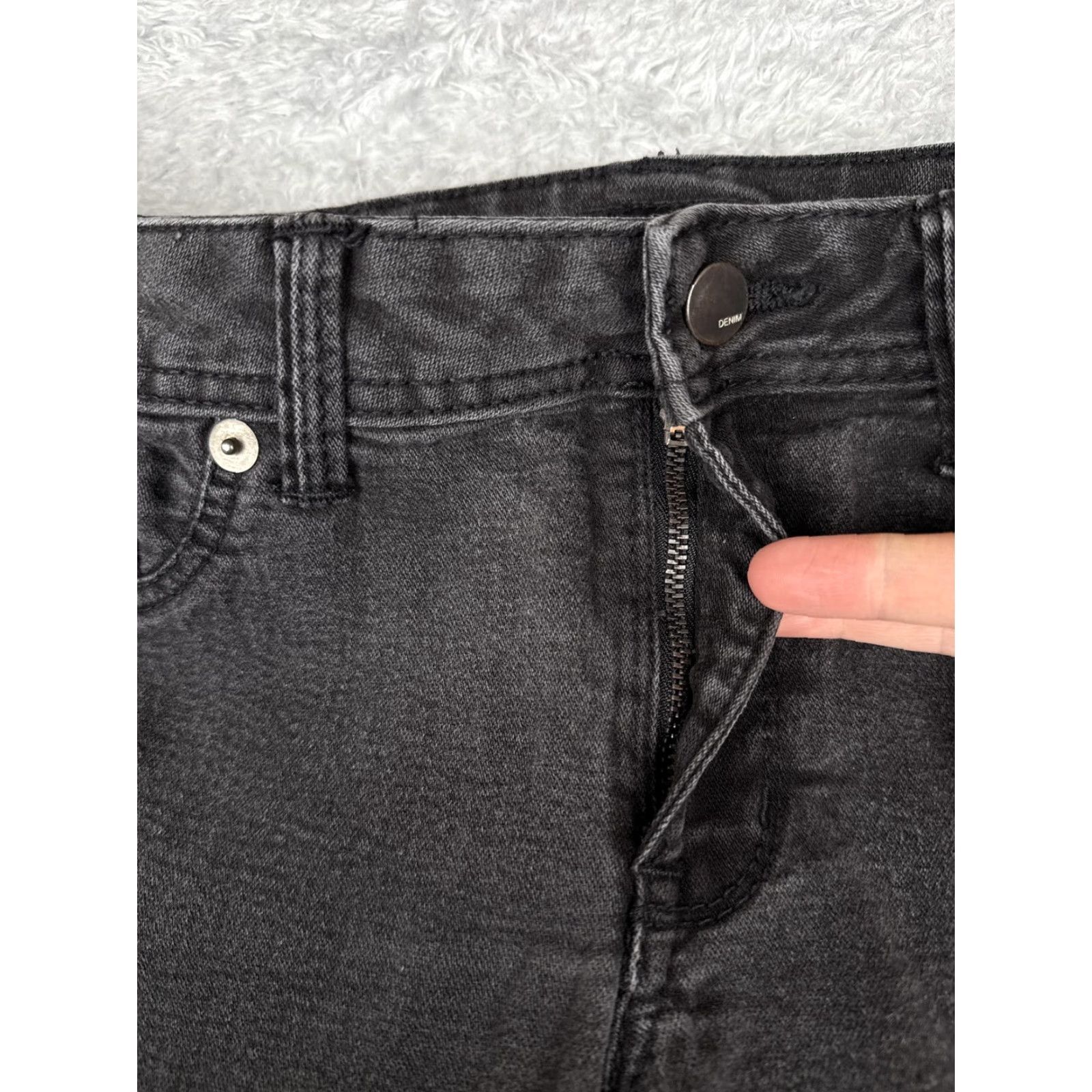 Denime a.n.a Jeans Women 8P Short Gray Black Boot Cut Stretch Denim Mid Rise Comfort Shirt Size 30" / US 8 / IT 44 - 5 Thumbnail
