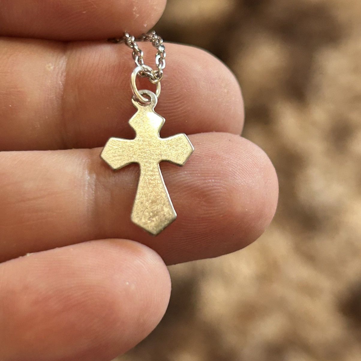 Handmade Handcrafted vintage delicate silver cross pendant necklace Size ONE SIZE - 5 Thumbnail