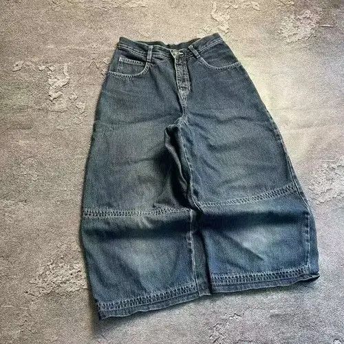 Japanese Brand × Jean Blue street washed retro straight denim shorts y2k Size US 32 / EU 48 - 4 Thumbnail